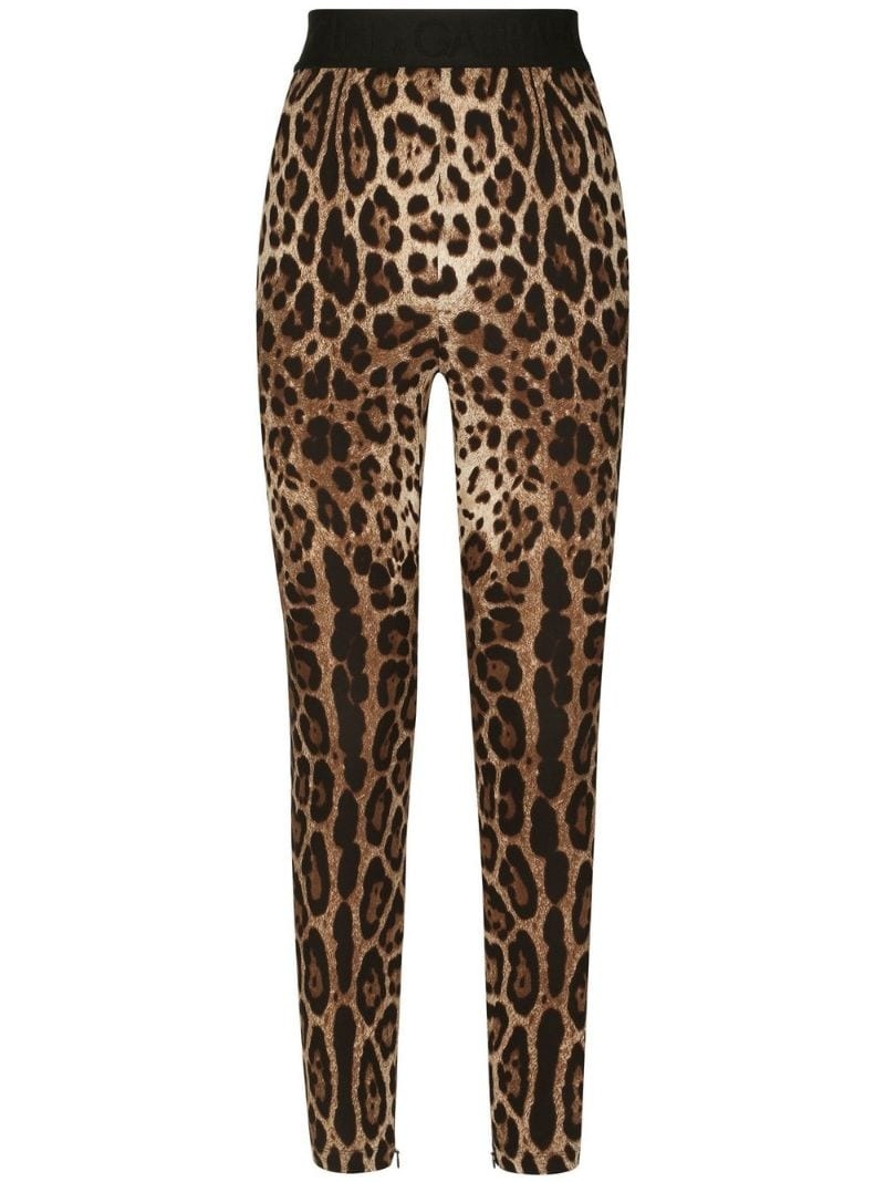 leopard-print slim-cut leggings - 1