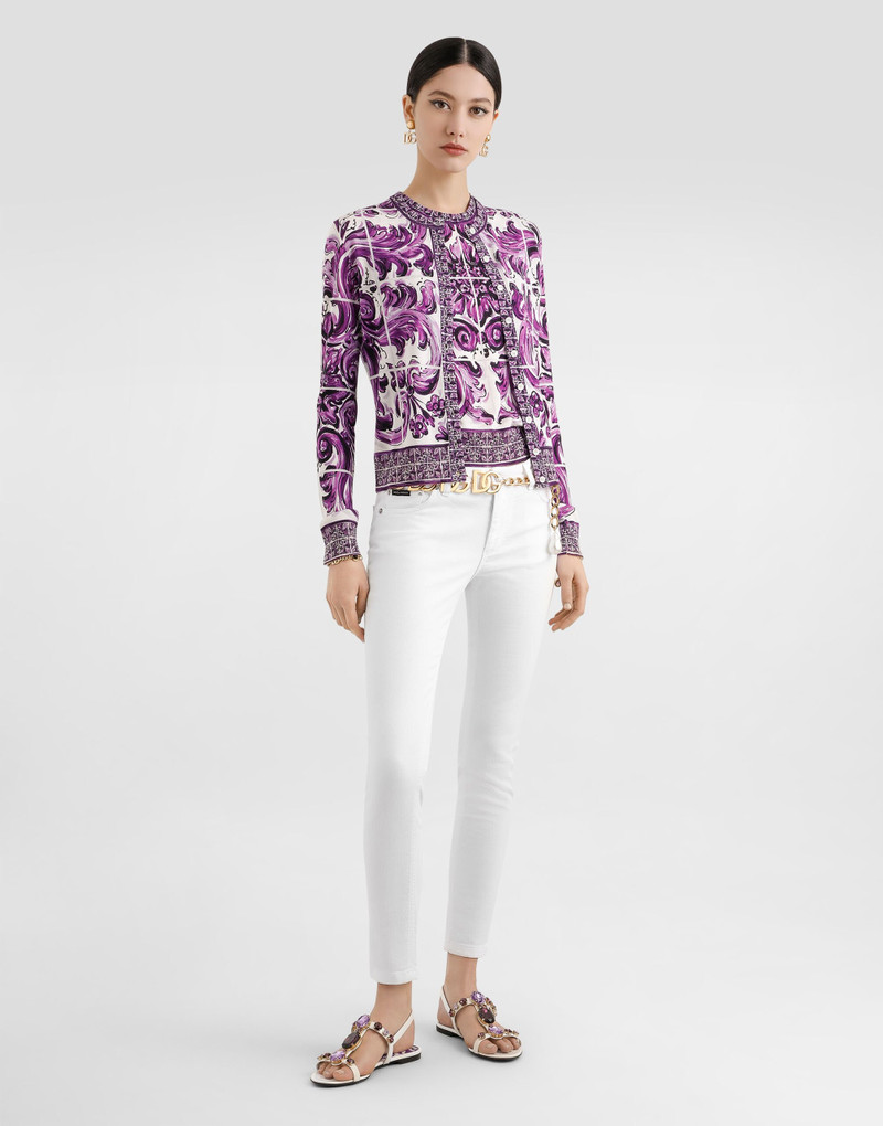 Dolce & Gabbana Majolica-print silk tank top outlook