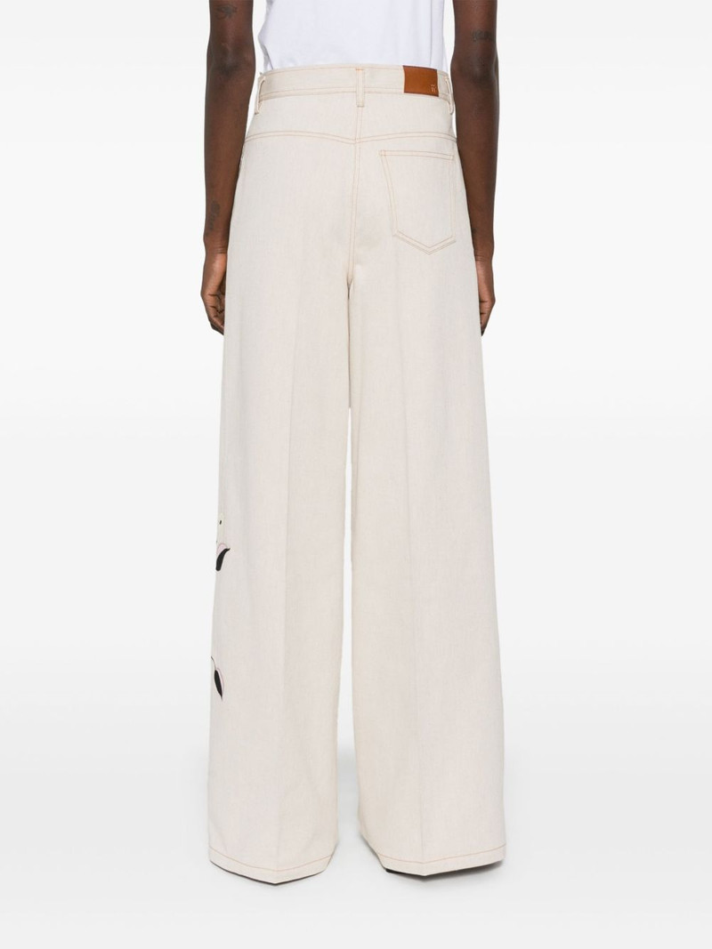 floral-embroidered trousers 4