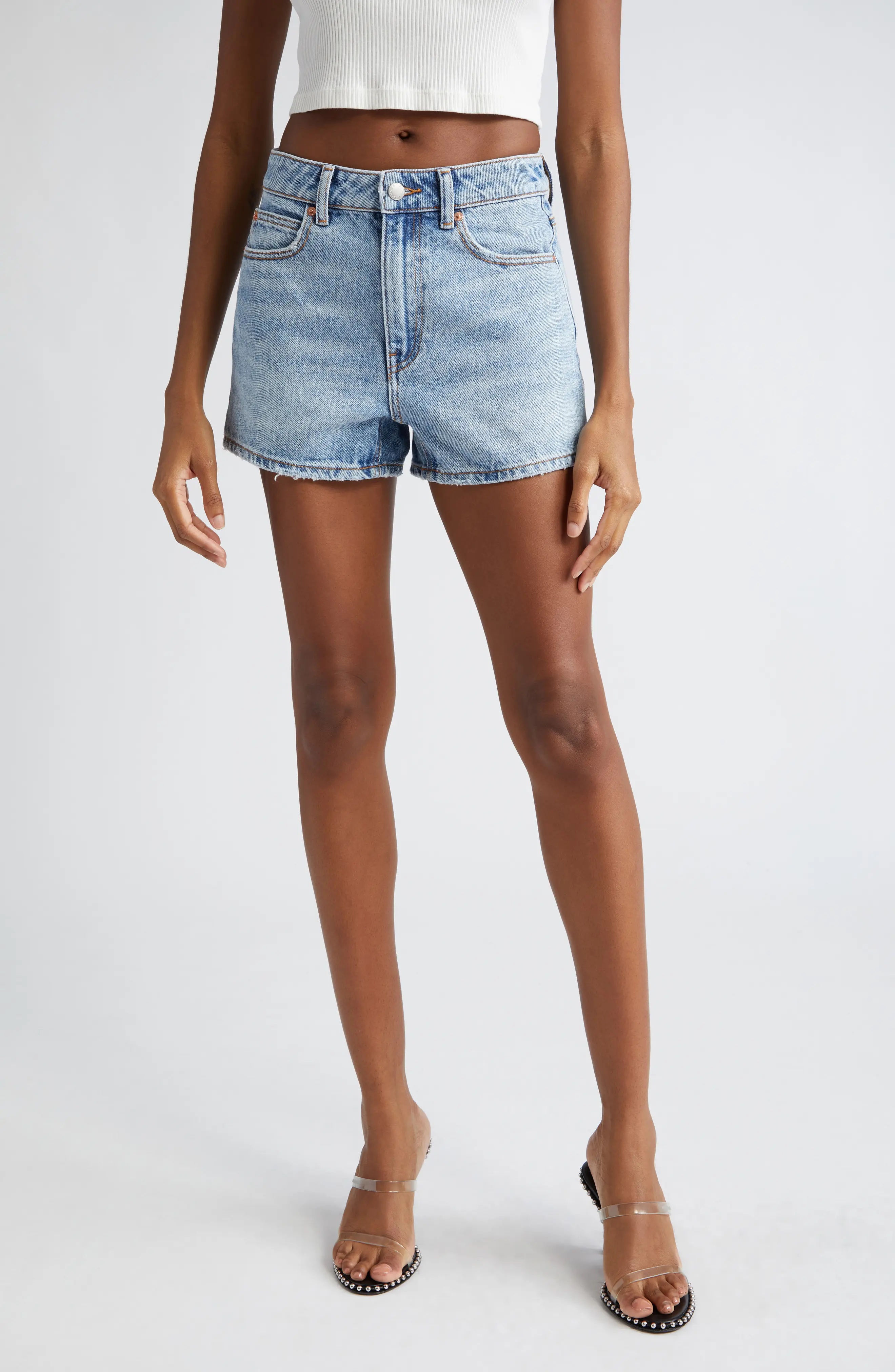 Shorty High Waist Denim Shorts - 1