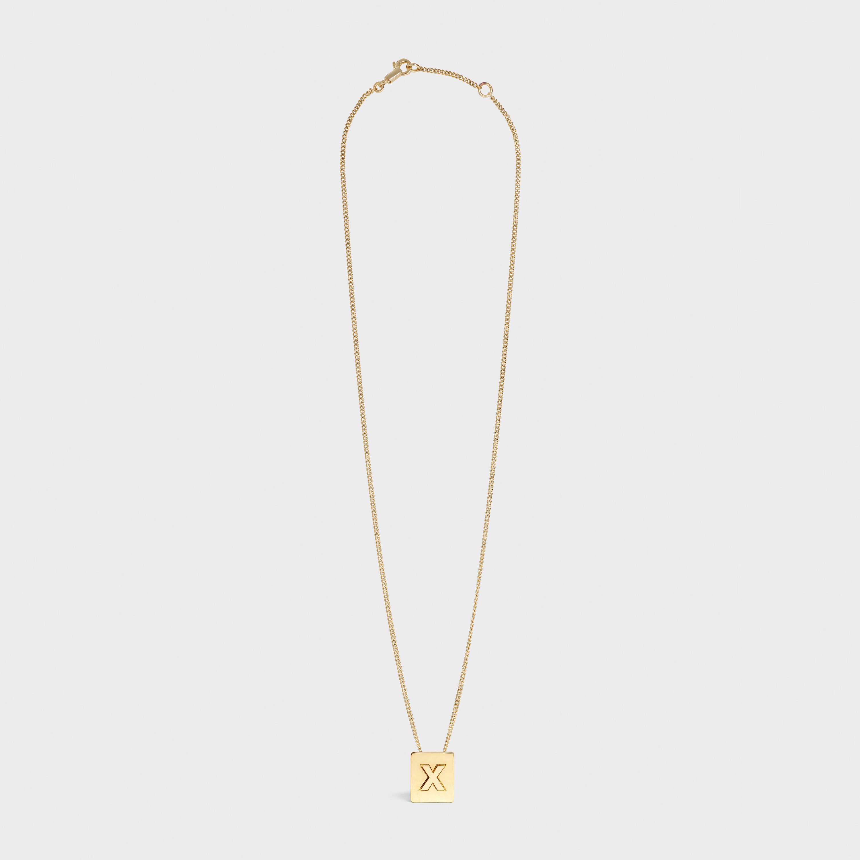 Alphabet X Necklace in Brass with Gold finish - 2