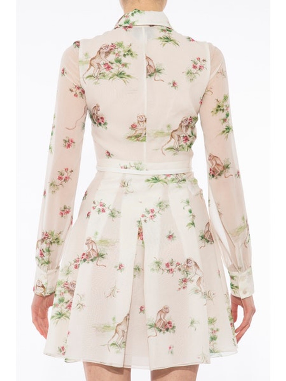 Tie Neck Floral Dress - 3