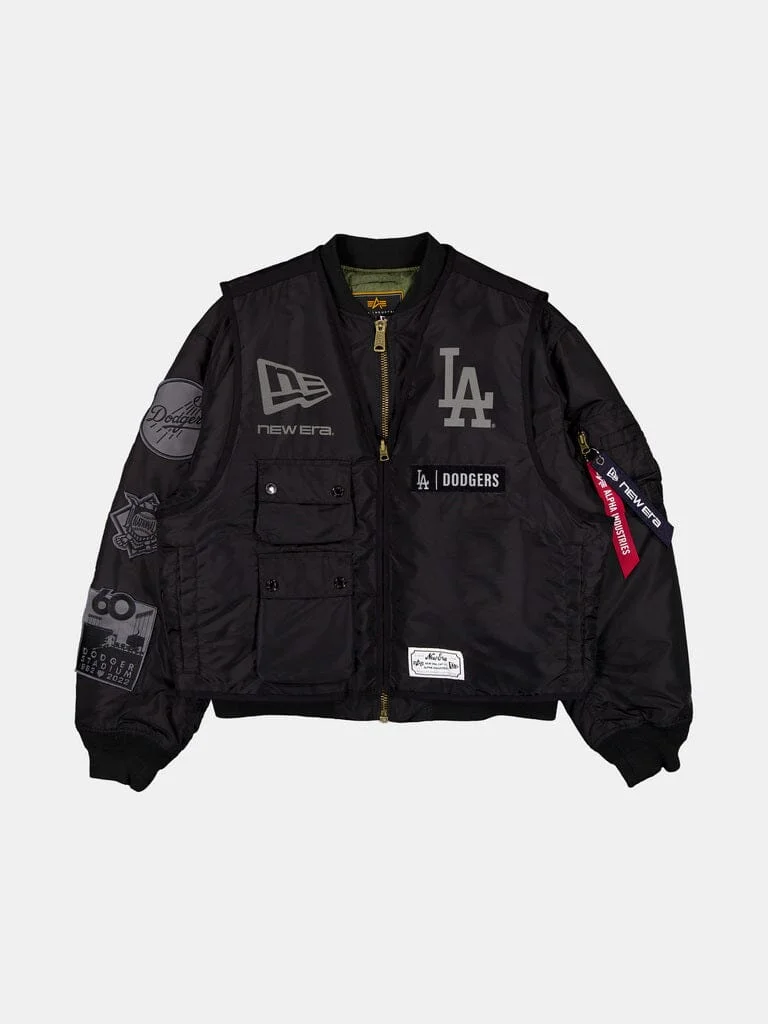 LOS ANGELES DODGERS X ALPHA X NEW ERA MA-1 BOMBER JACKET WITH VEST - 1