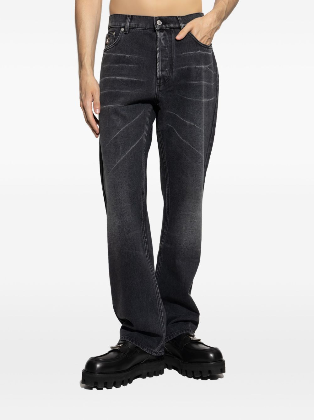 five-pocket faded jeans - 3
