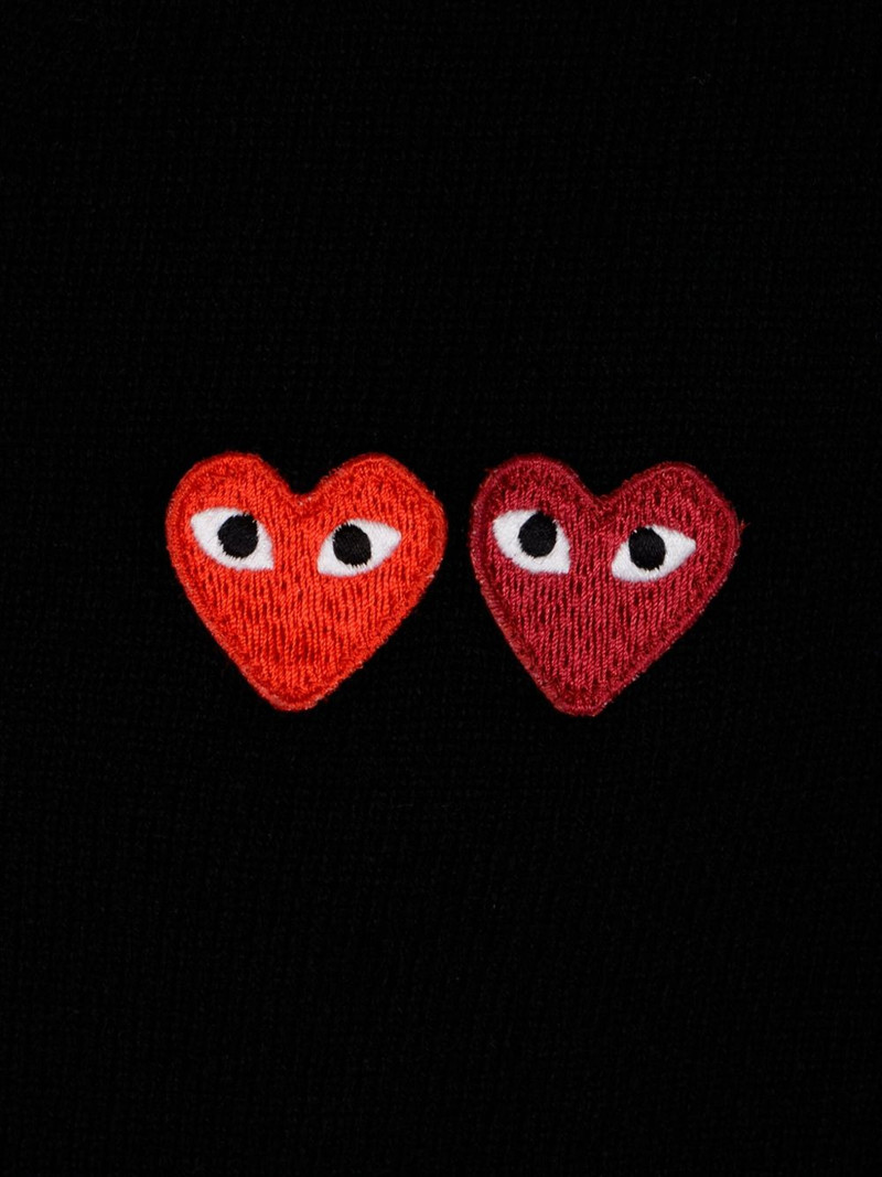 Comme des Garçons PLAY heart-patch wool cardigan outlook