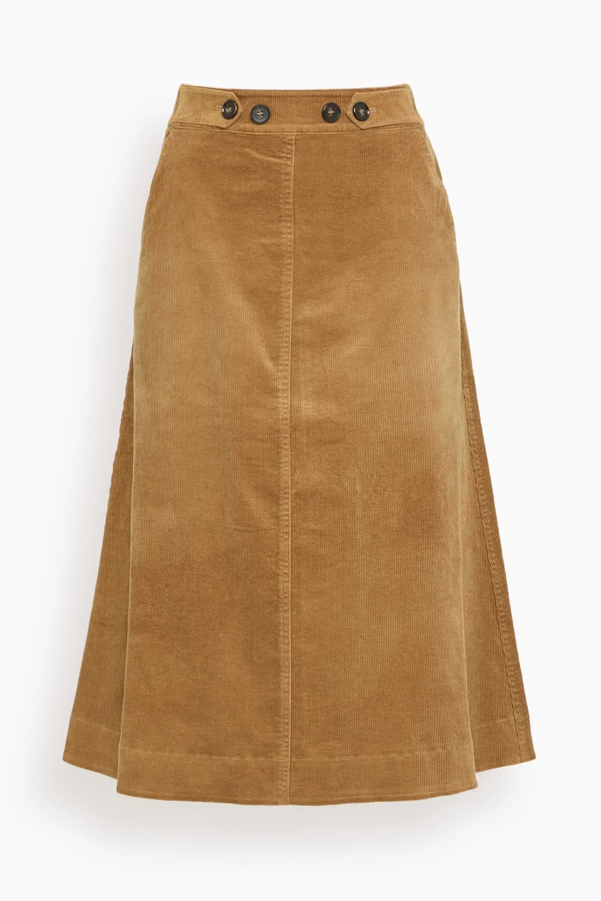 Garrett Corduroy Midi Skirt in Khaki - 1