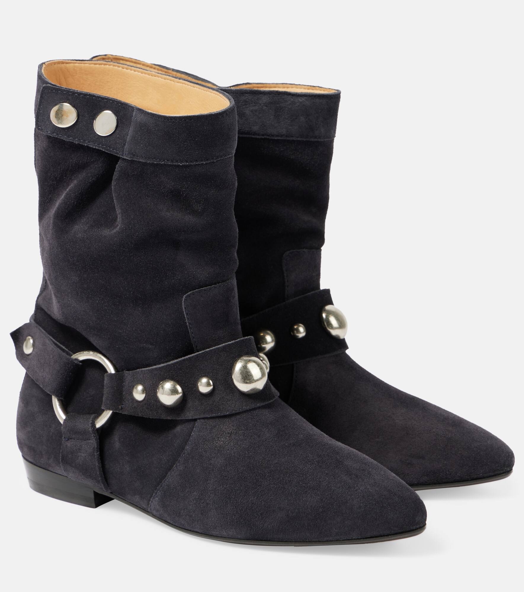 Stanya studded suede ankle boots - 1