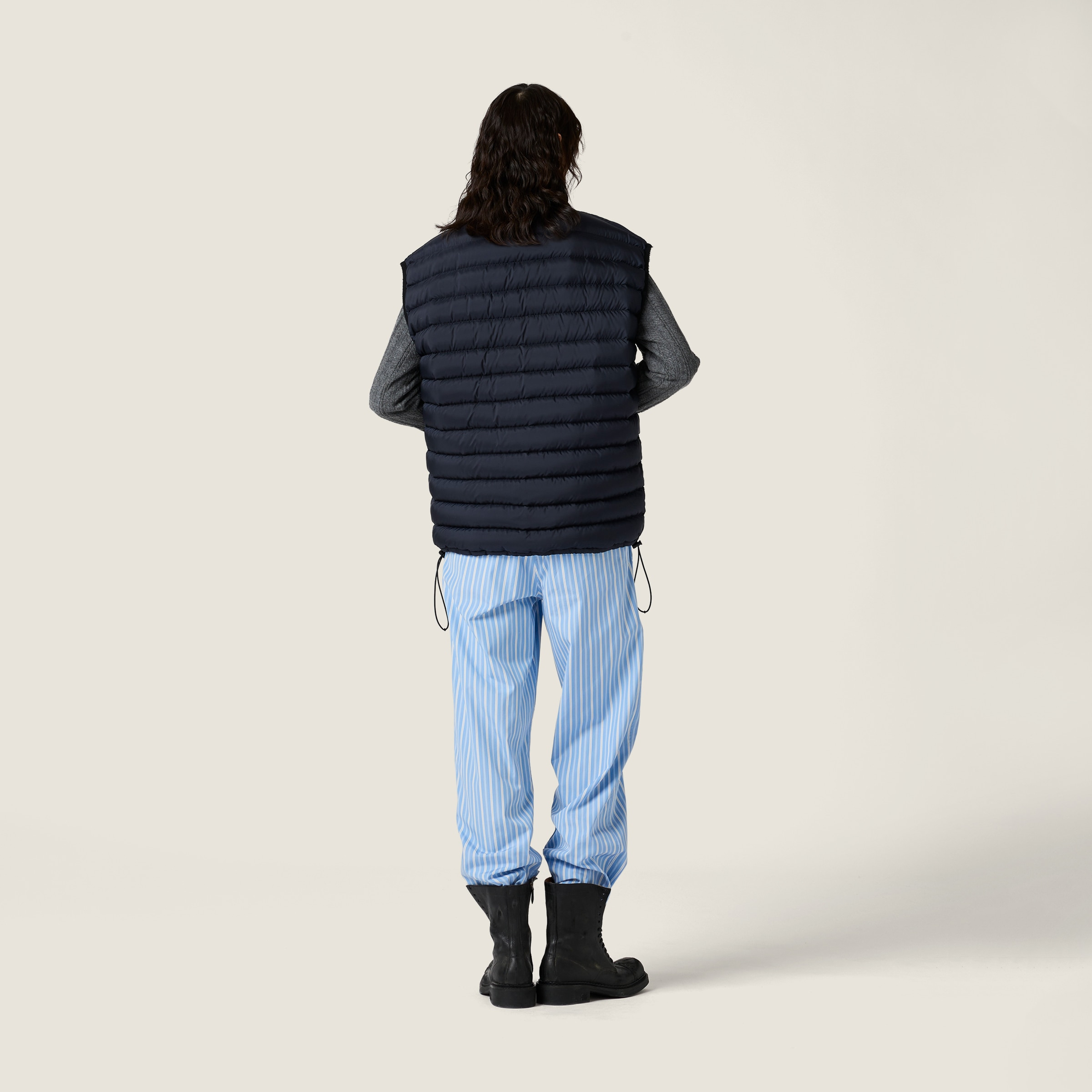 Light pongé down vest - 3