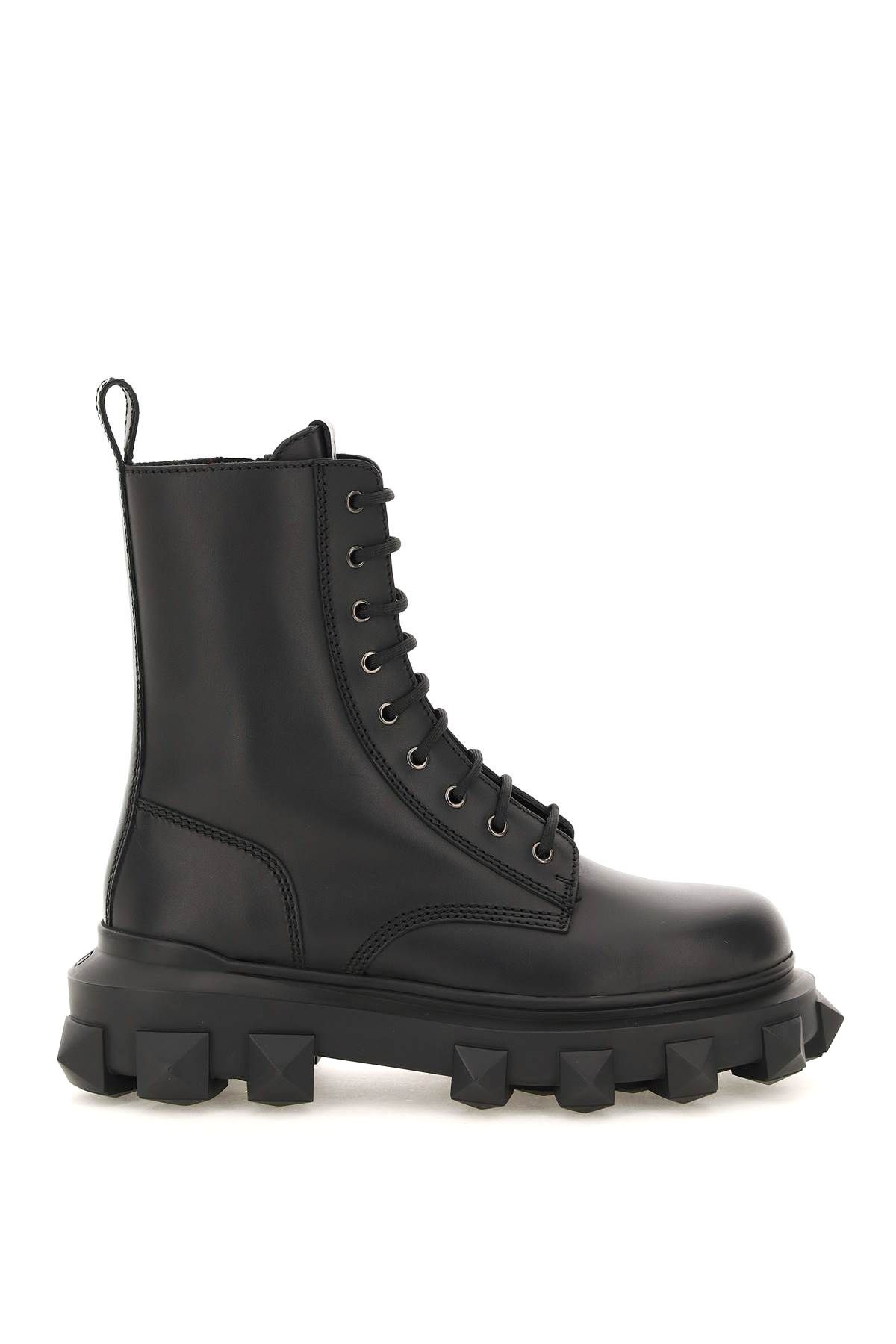 LEATHER TRACKSTUD COMBAT BOOTS - 1