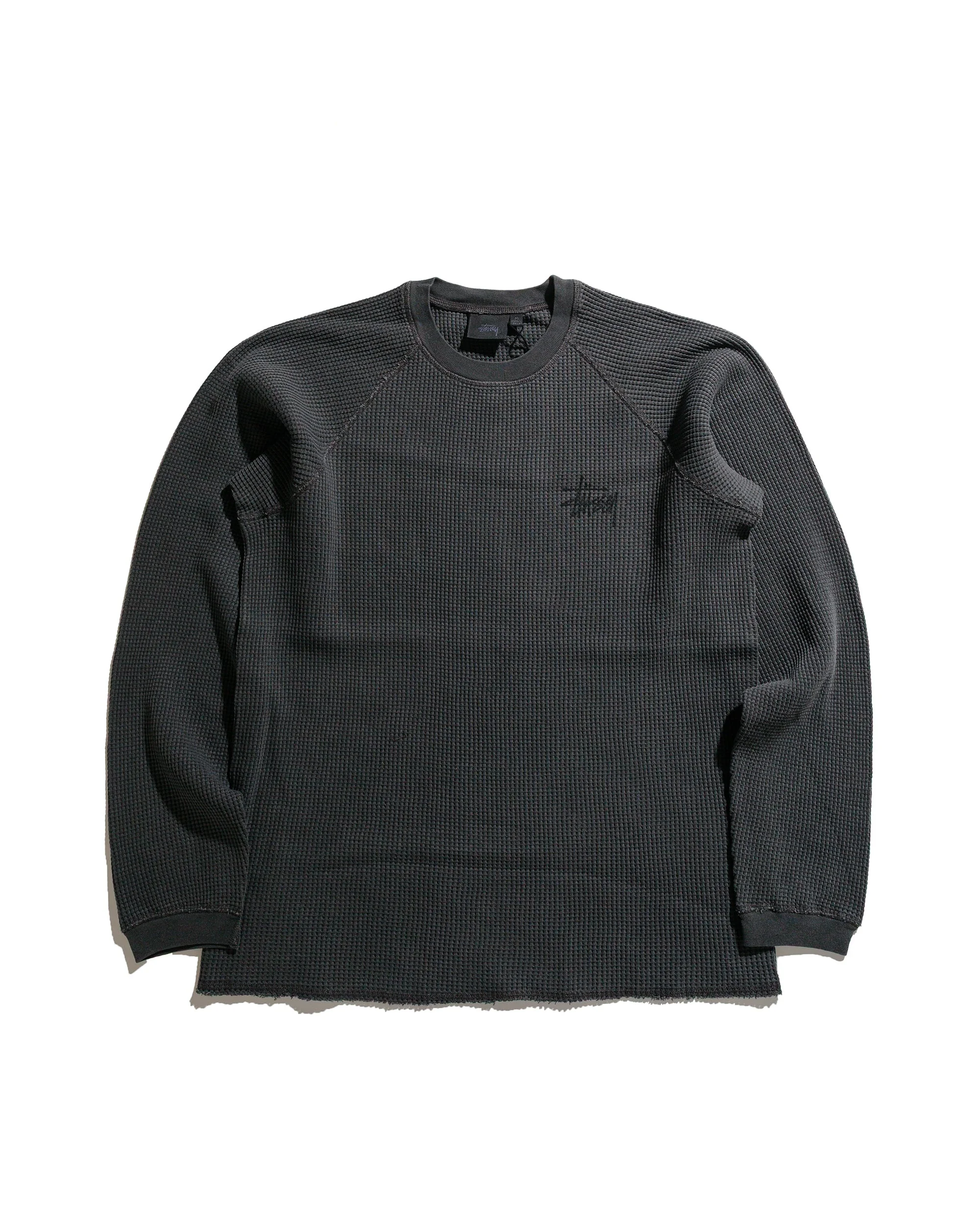 Stüssy Basic Stock Raglan Thermal Washed Black - 1