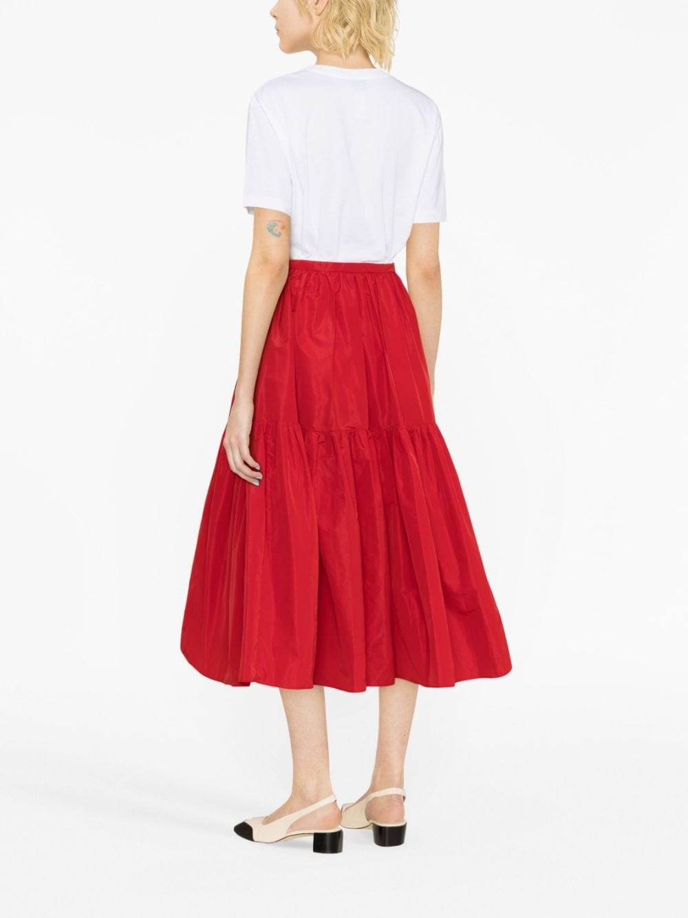 button-up tiered midi skirt - 4