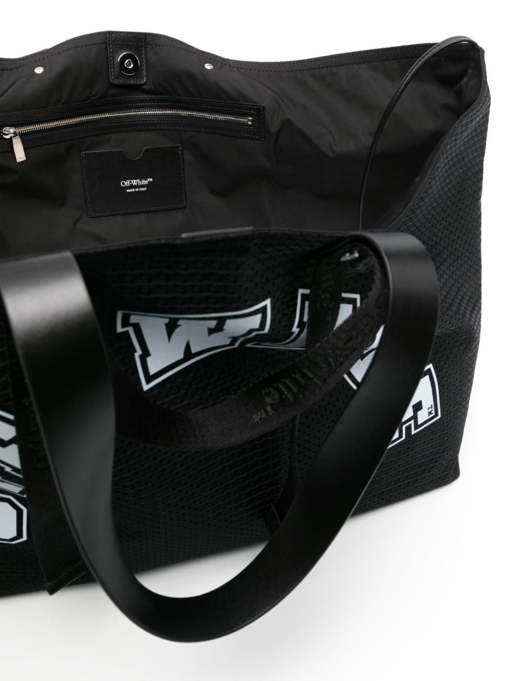 logo-print mesh tote bag - 5