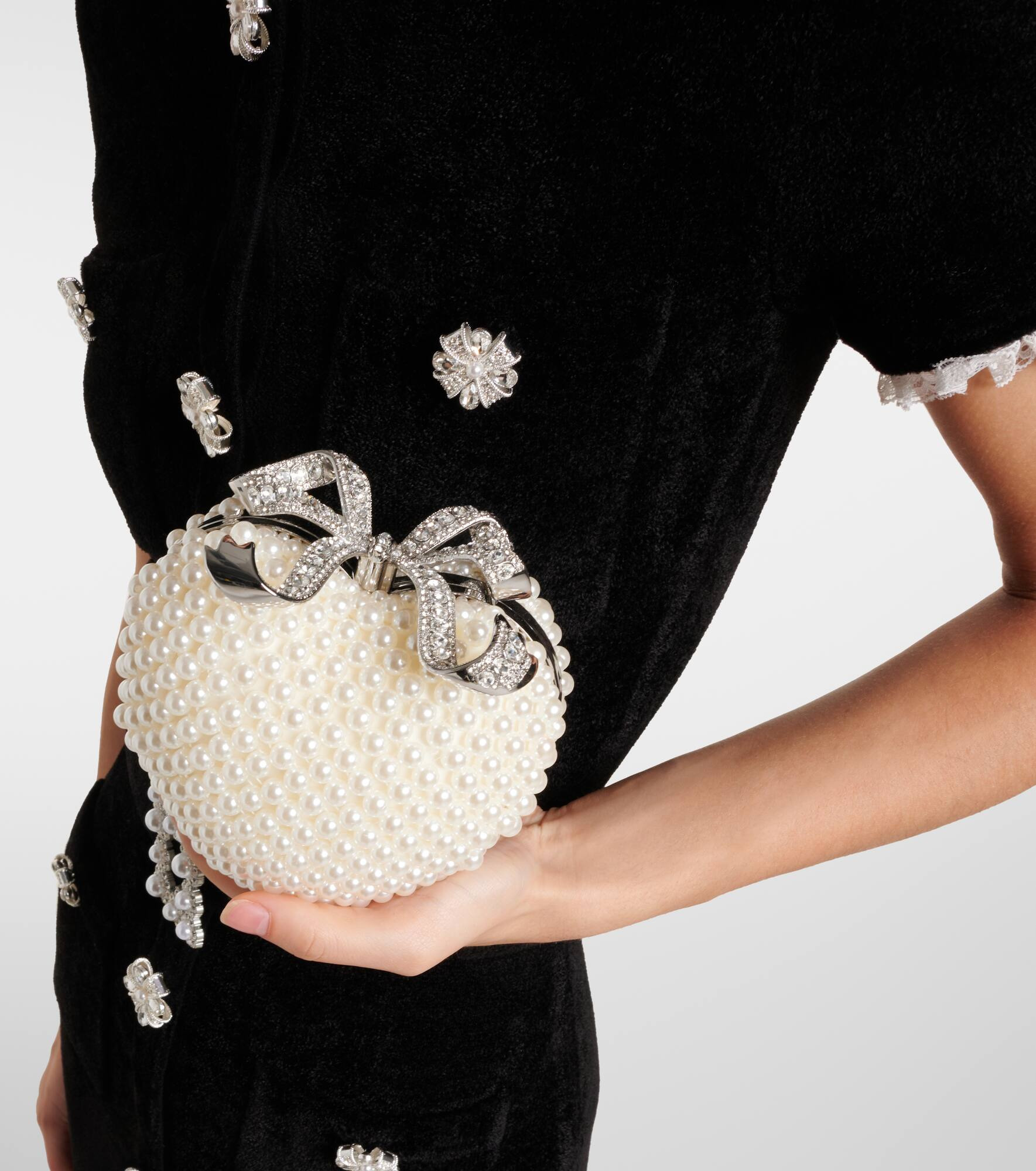 Heart Mini faux pearls-embellished clutch - 2