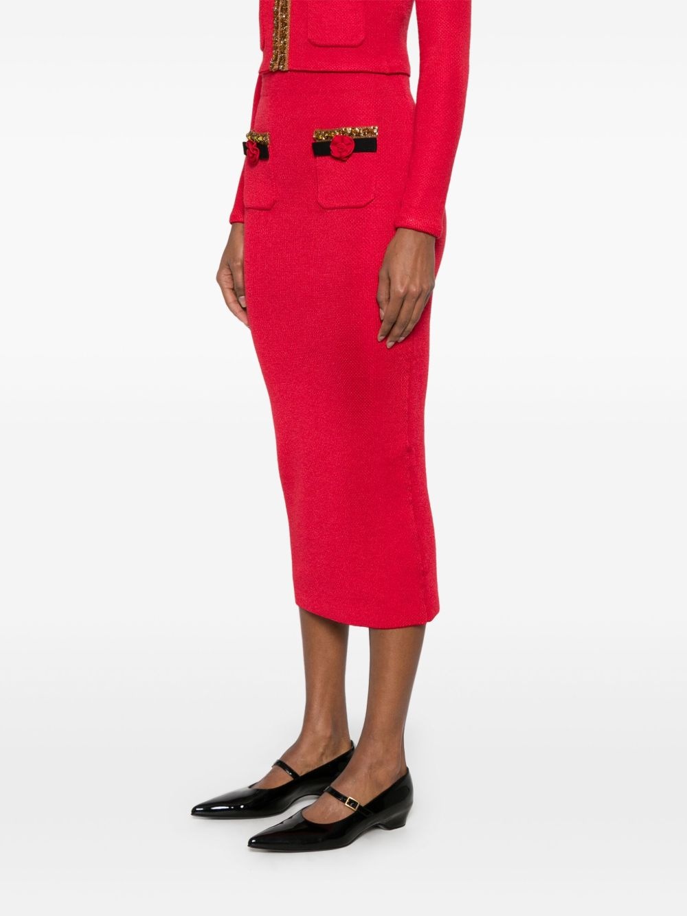 knitted corsage midi skirt - 3