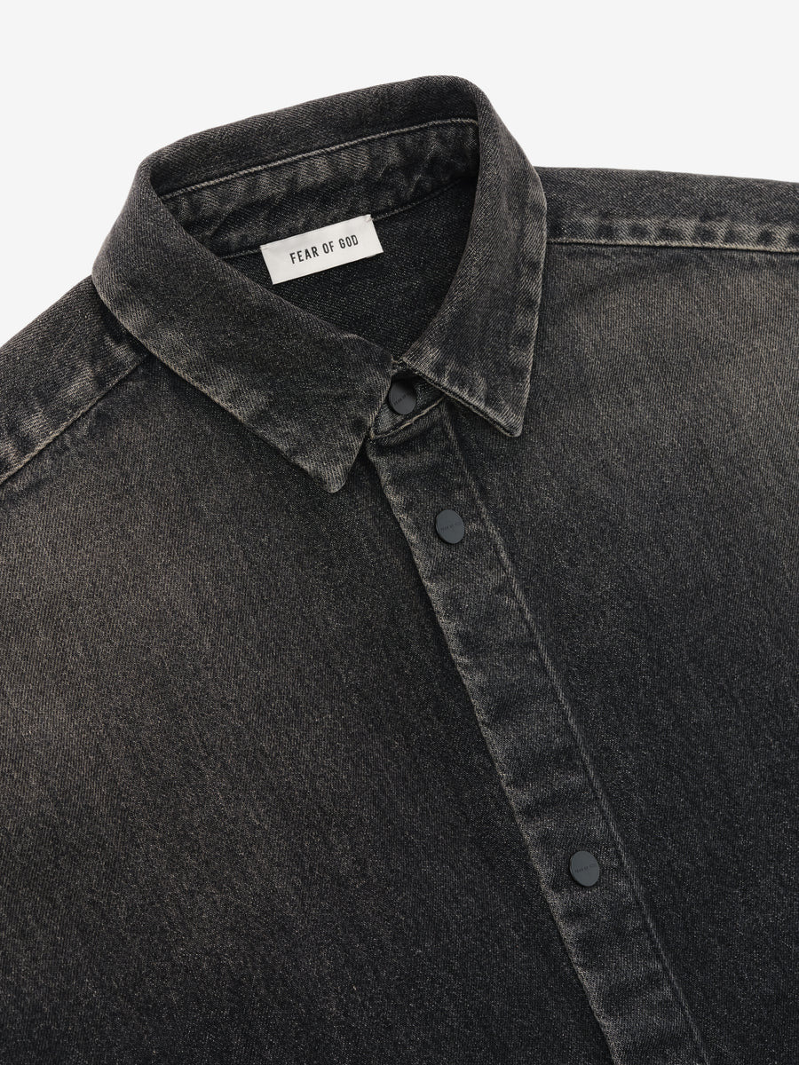 Snap Front Denim Overshirt - 3