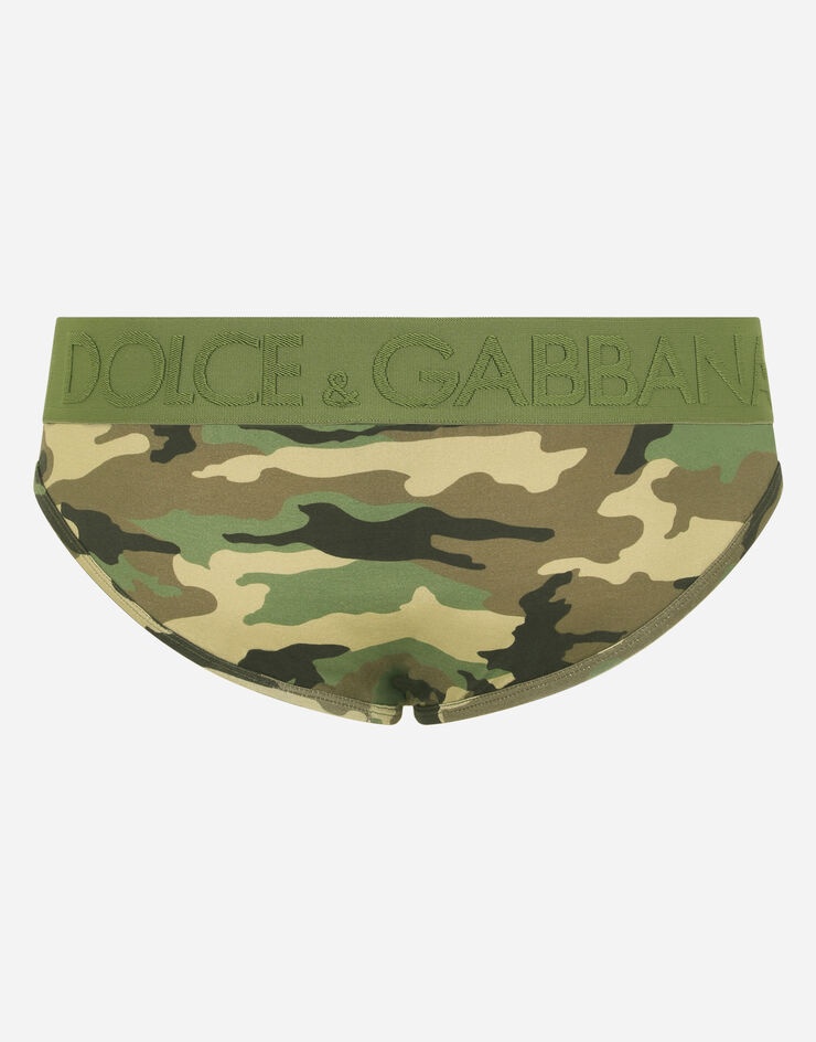 Two-way stretch jersey mid-rise briefs with camouflage print - 3