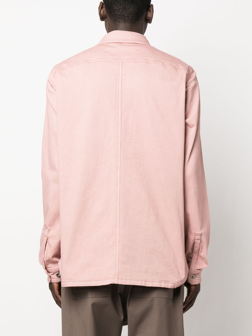cotton-blend long-sleeved overshirt - 4