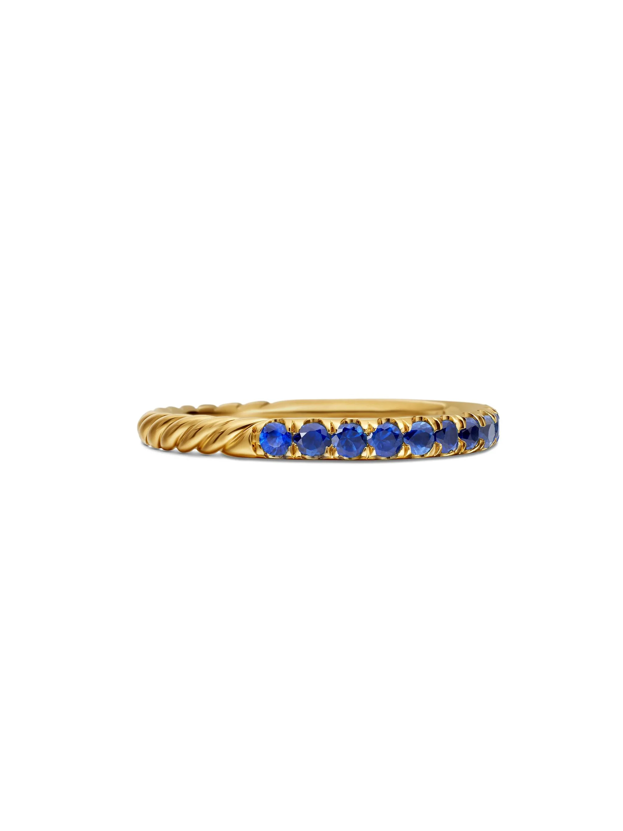 Women's Cable Collectibles Stack Ring in 18K Yellow Gold - Light Blue Sapphire - 1