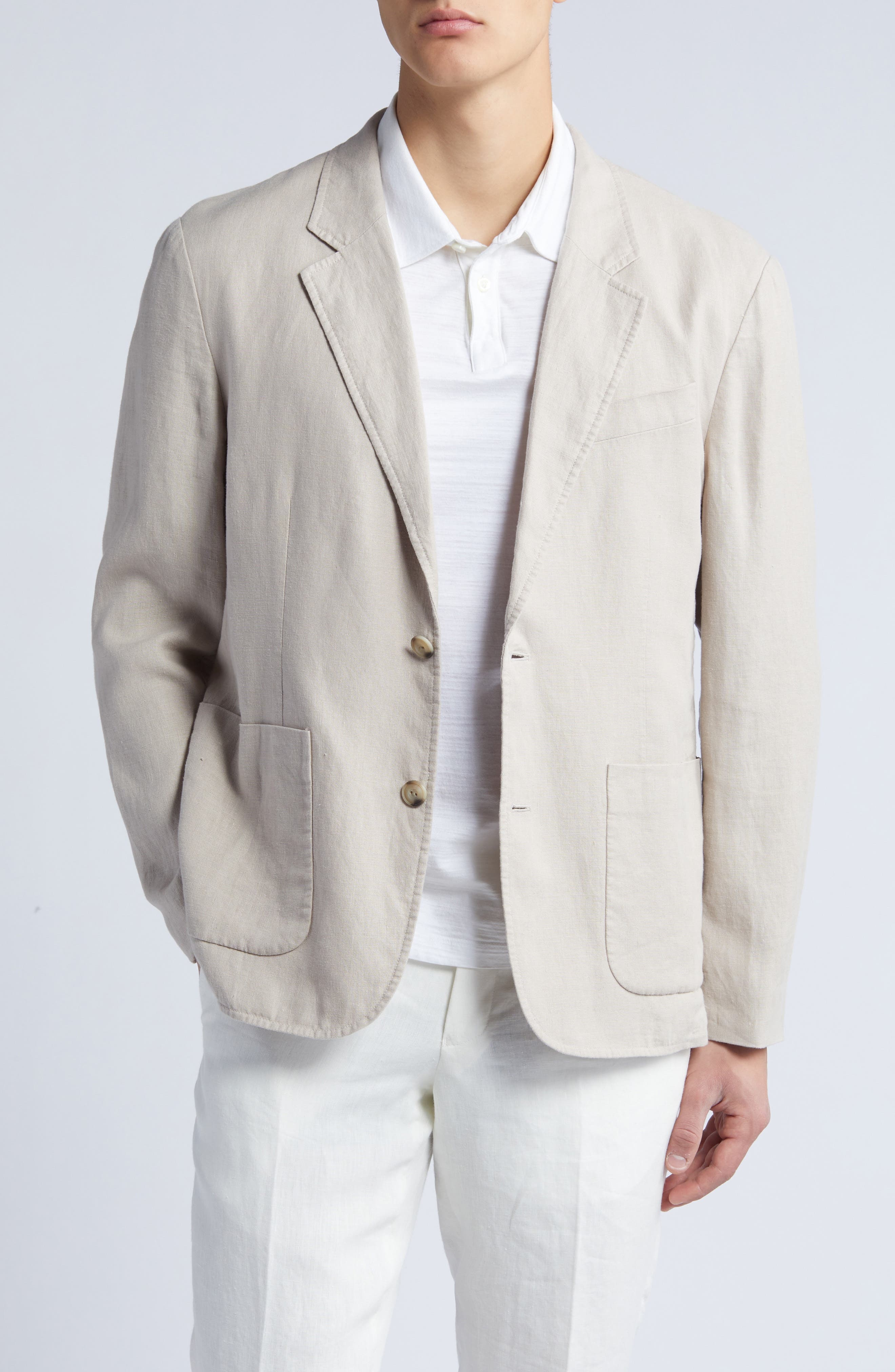 Vince Relaxed Fit Hemp Sport Coat in Pumice Rock at Nordstrom - 1