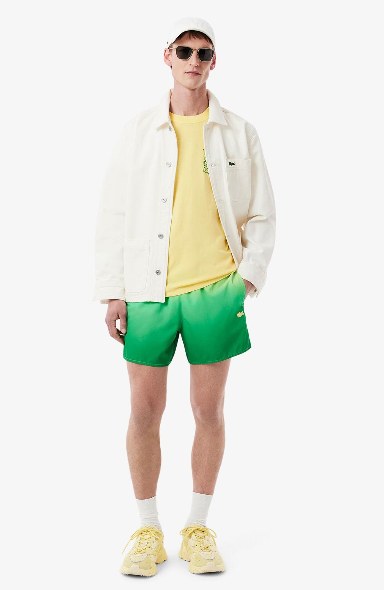 Lacoste Stencil Classic Fit Graphic T-Shirt in Gzi Yellow/Calathea at Nordstrom - 7