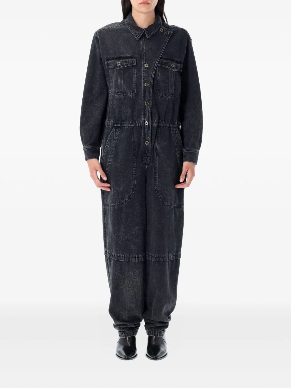 buttoned flap-pocket jumpsuit - 1