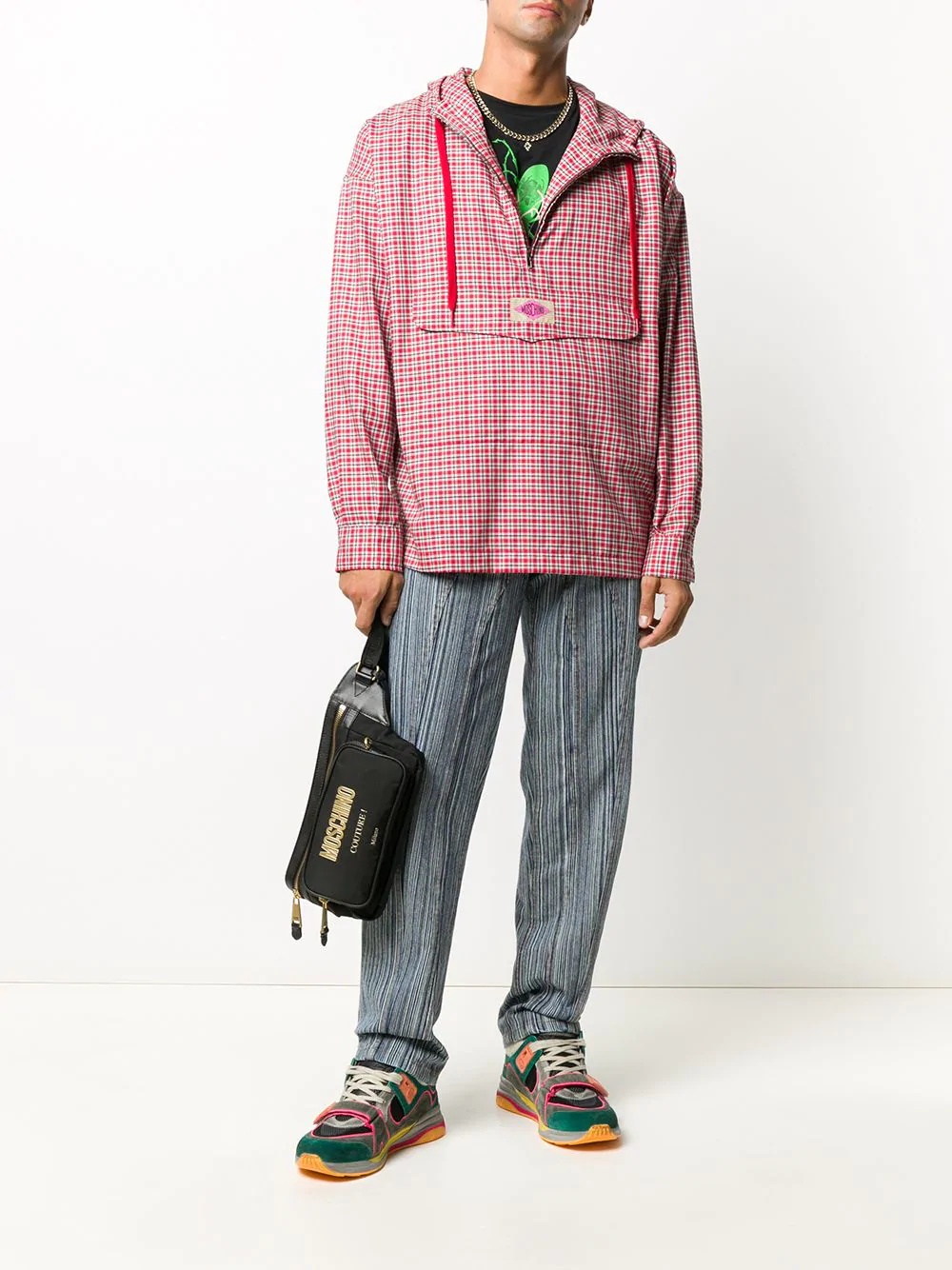 checked hooded shirt jacket - 2