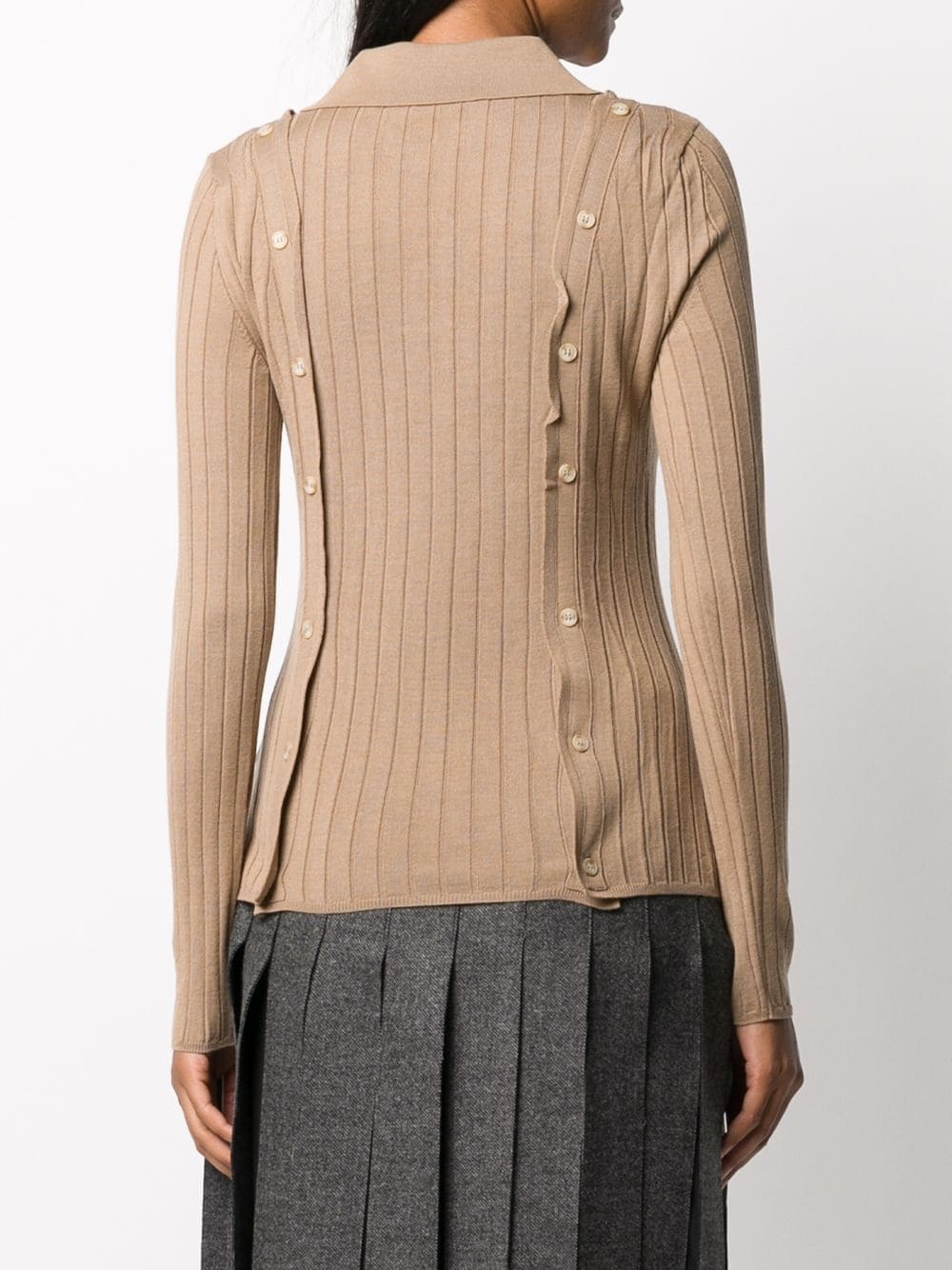 layered ribbed-knit jumper - 4