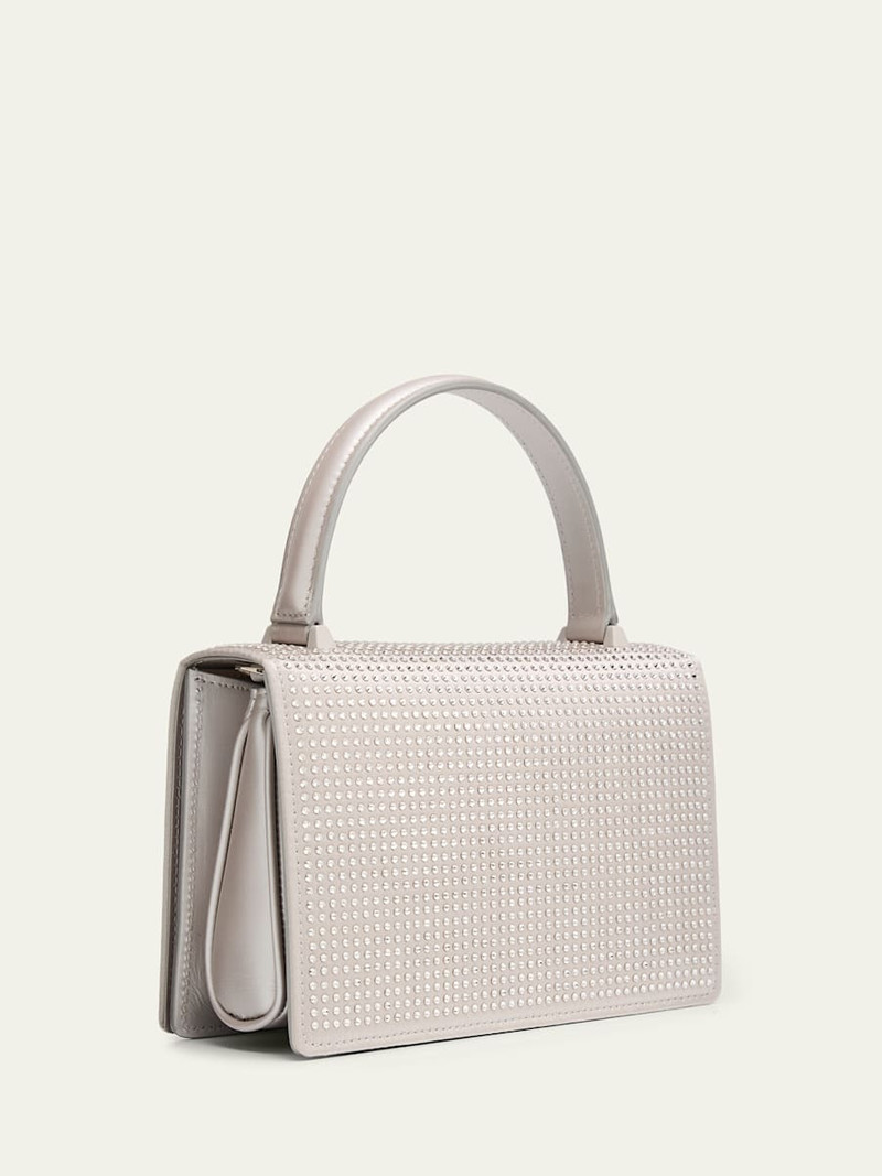 Alice Mini Rhinestone Satin Top-Handle Bag 3
