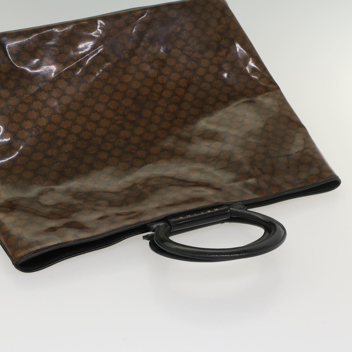 CELINE Macadam Canvas Hand Bag Enamel Brown - 6