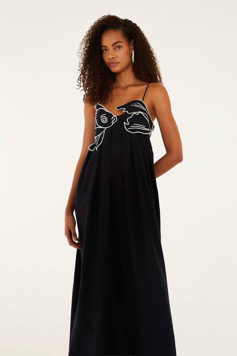 Black Fish Top Lenzing™ Ecovero™ Euroflax™ Maxi Dress 4