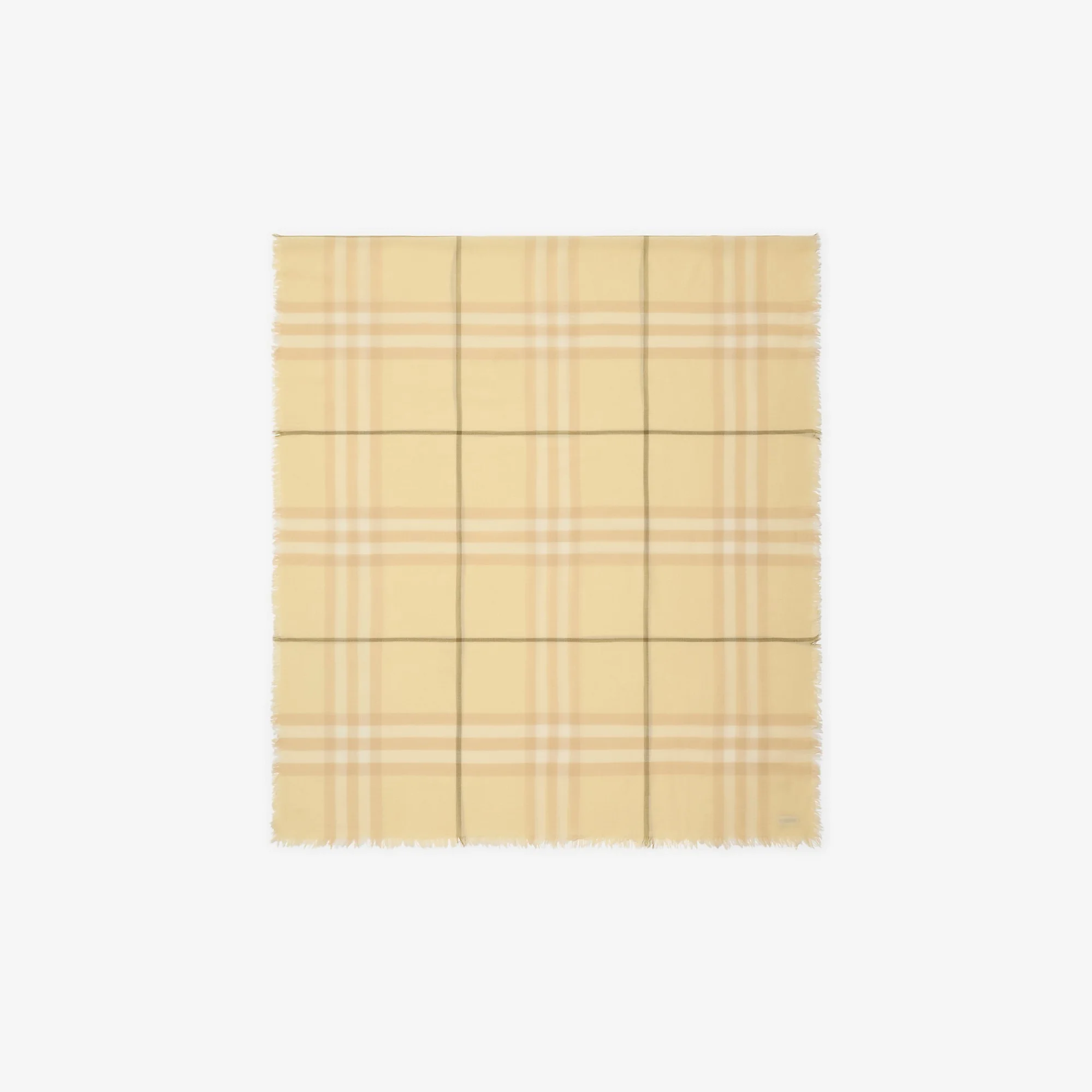 Wide Check Wool Scarf - 1