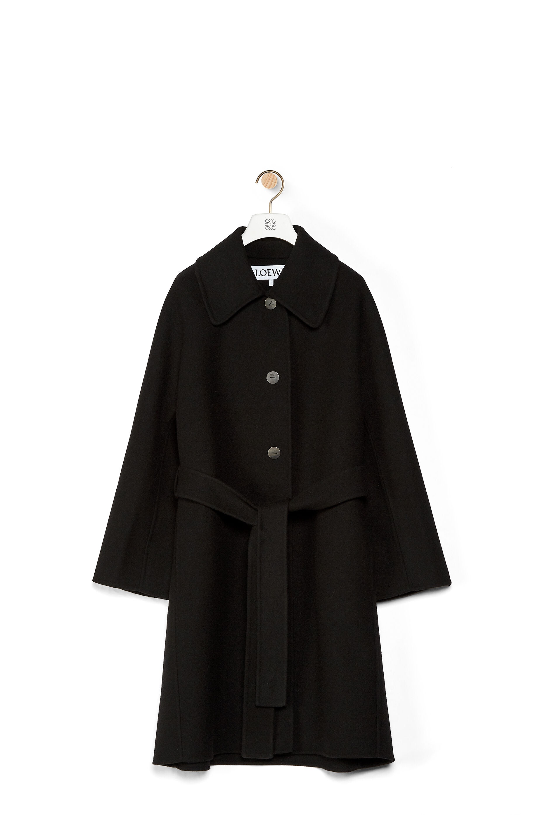 Belted coat in wool and cashmere - 1