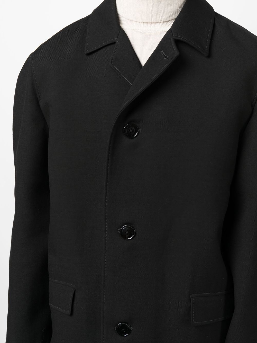 cotton-wool single breasted coat - 6