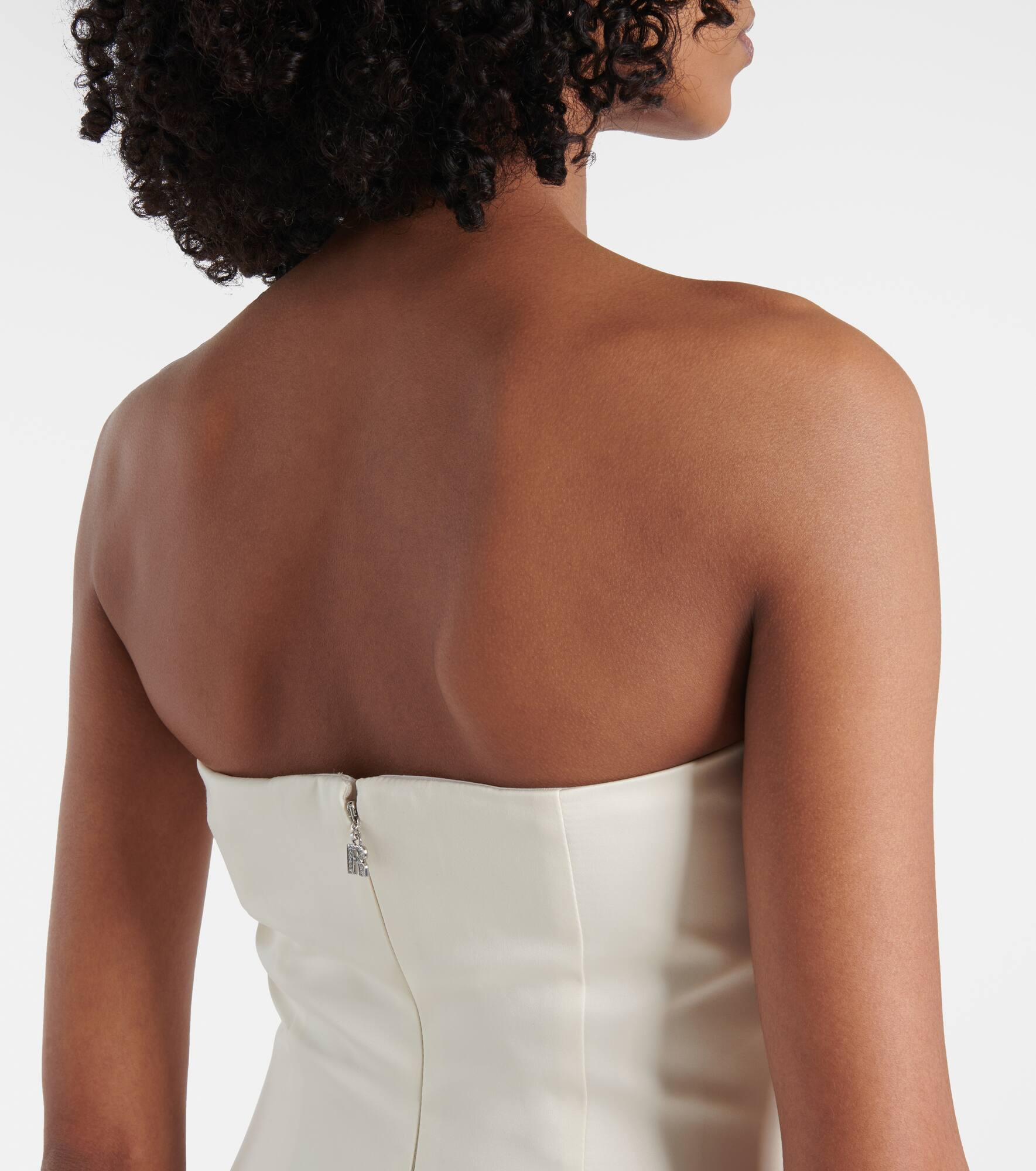 Bridal floral-appliqué midi dress - 6