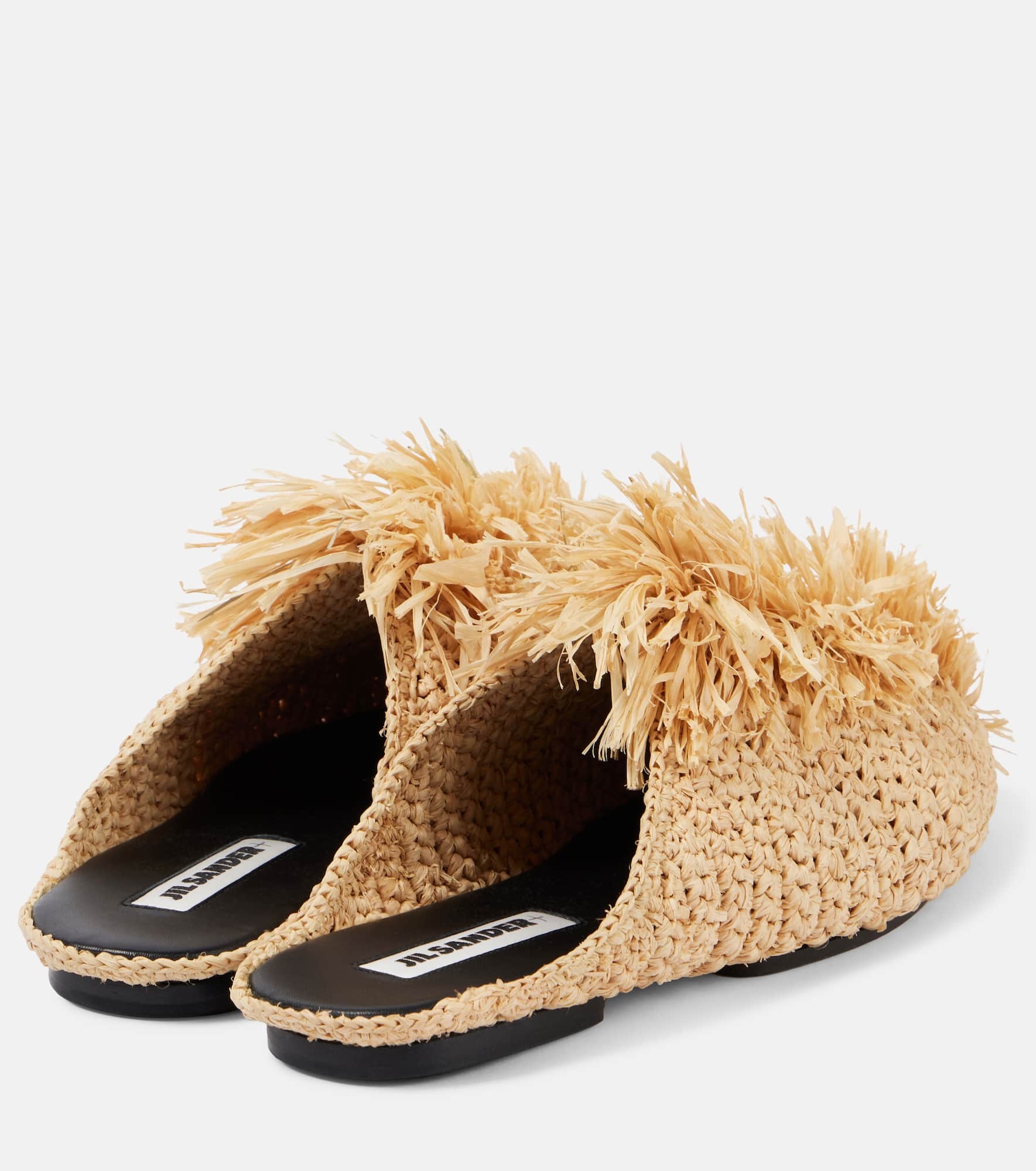 Fringed raffia mules - 2