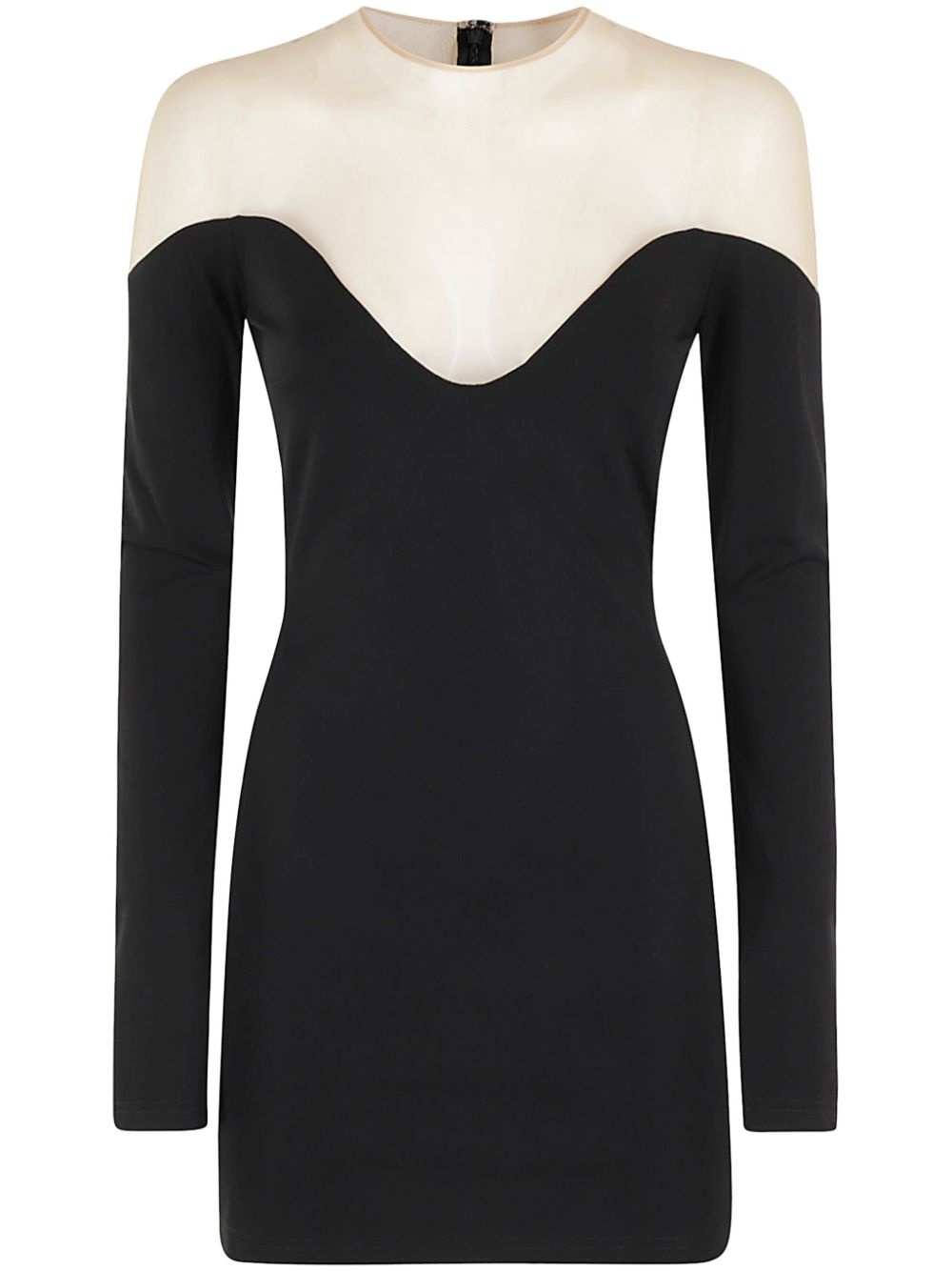 mesh-panelling mini dress - 1