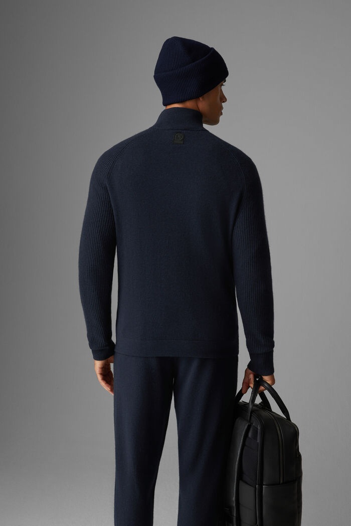 Dash Half-zipper knitted pullover in Navy blue - 3