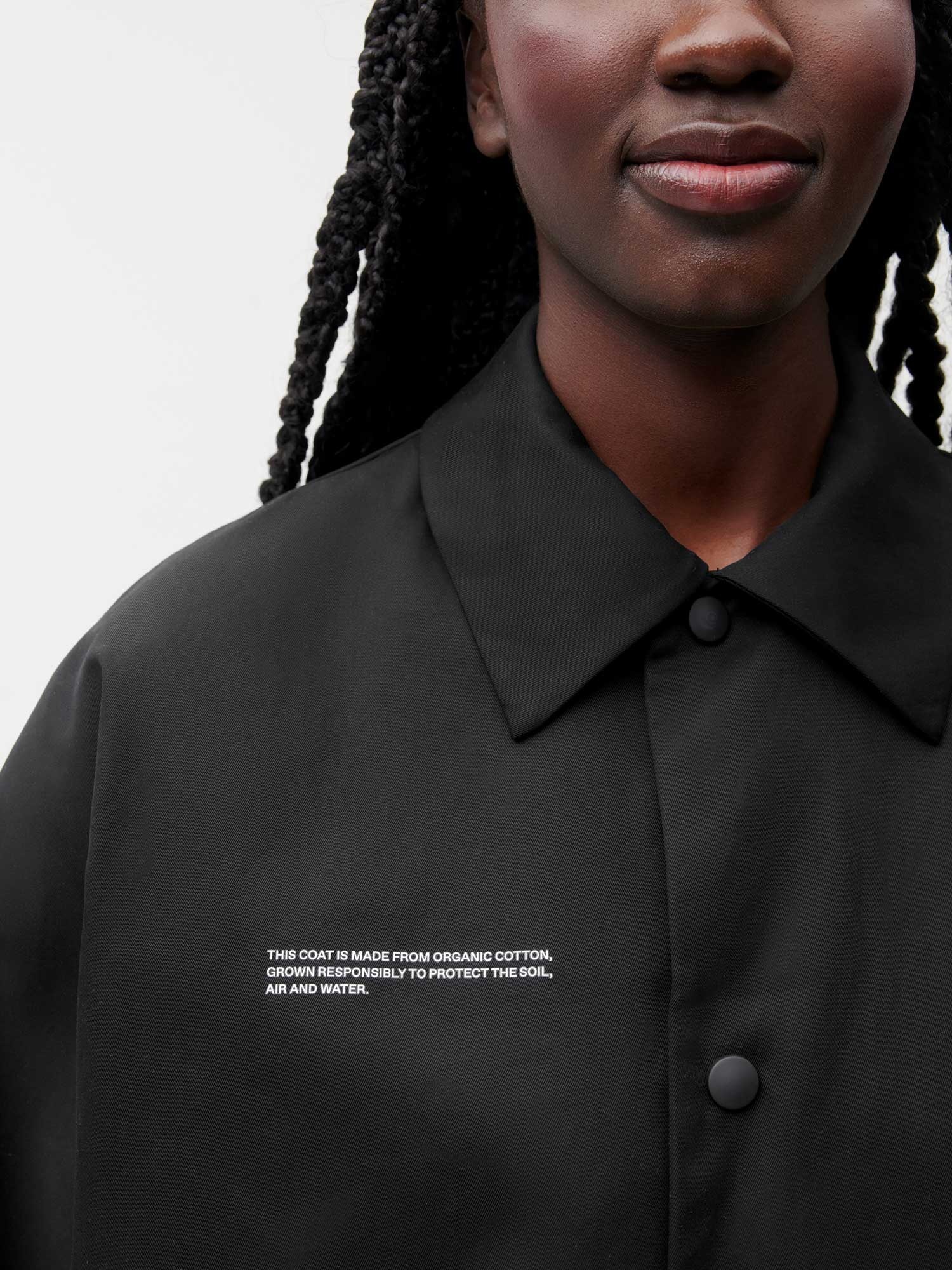 Womens Archive Organic Cotton Trench Coat - Black - 3
