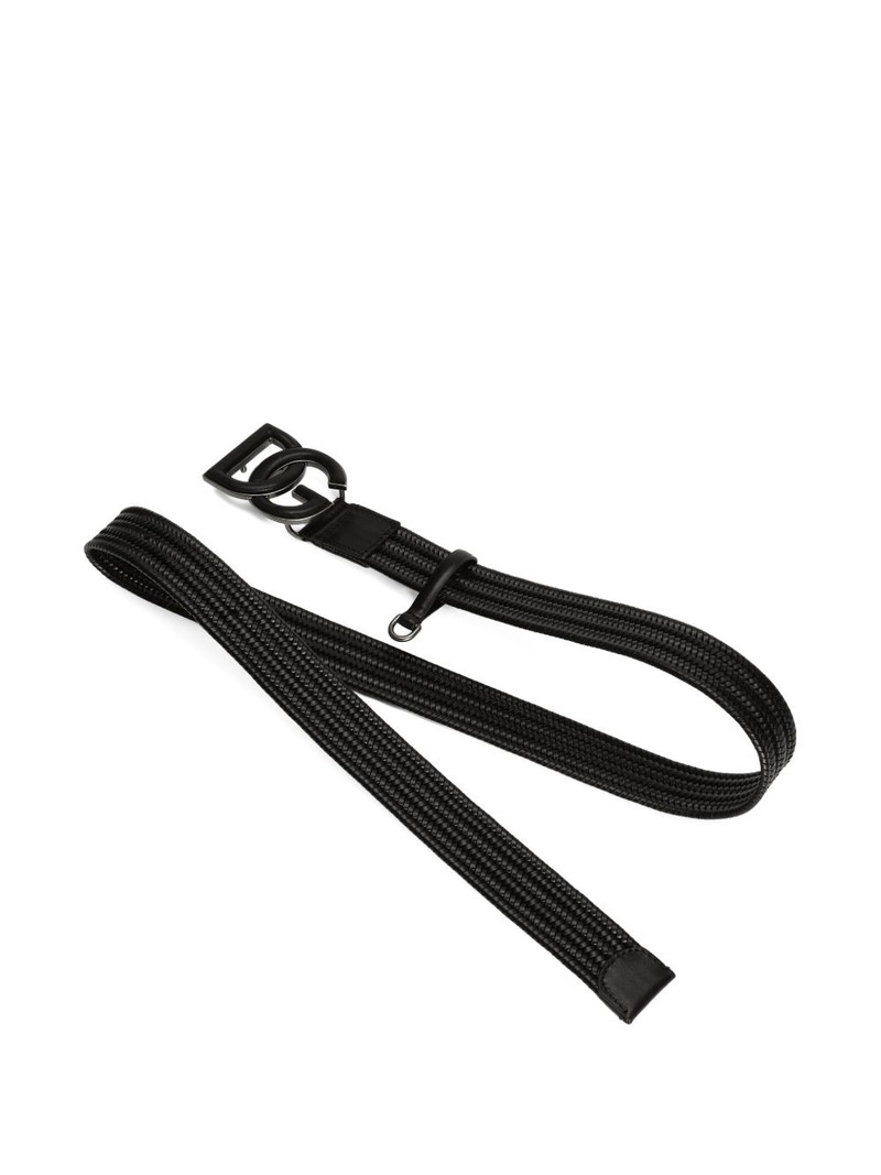 Dolce & Gabbana DG-plaque woven belt outlook