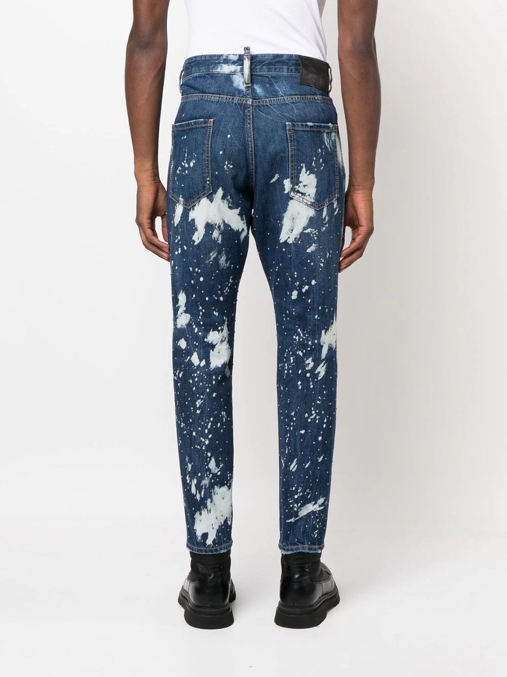 bleached tapered-leg jeans - 4