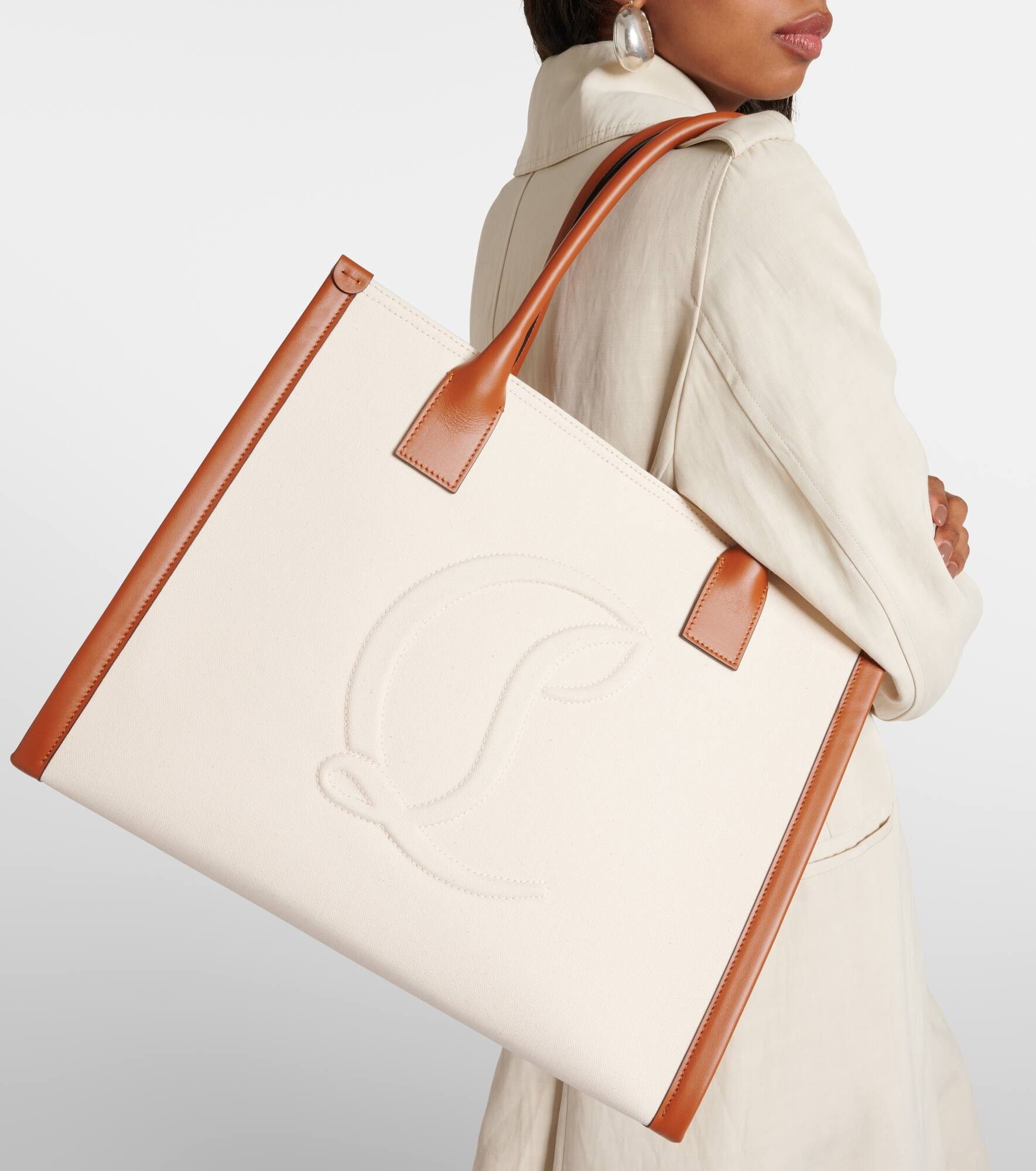 Christian Louboutin By My Side E/W Large canvas tote bag
