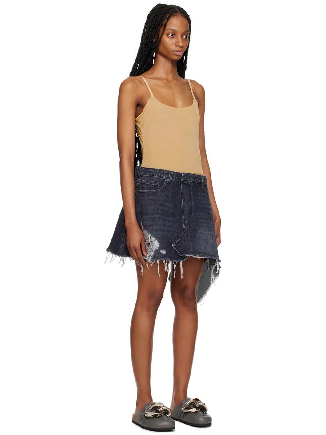 Beige Deconstructed Minidress - 2