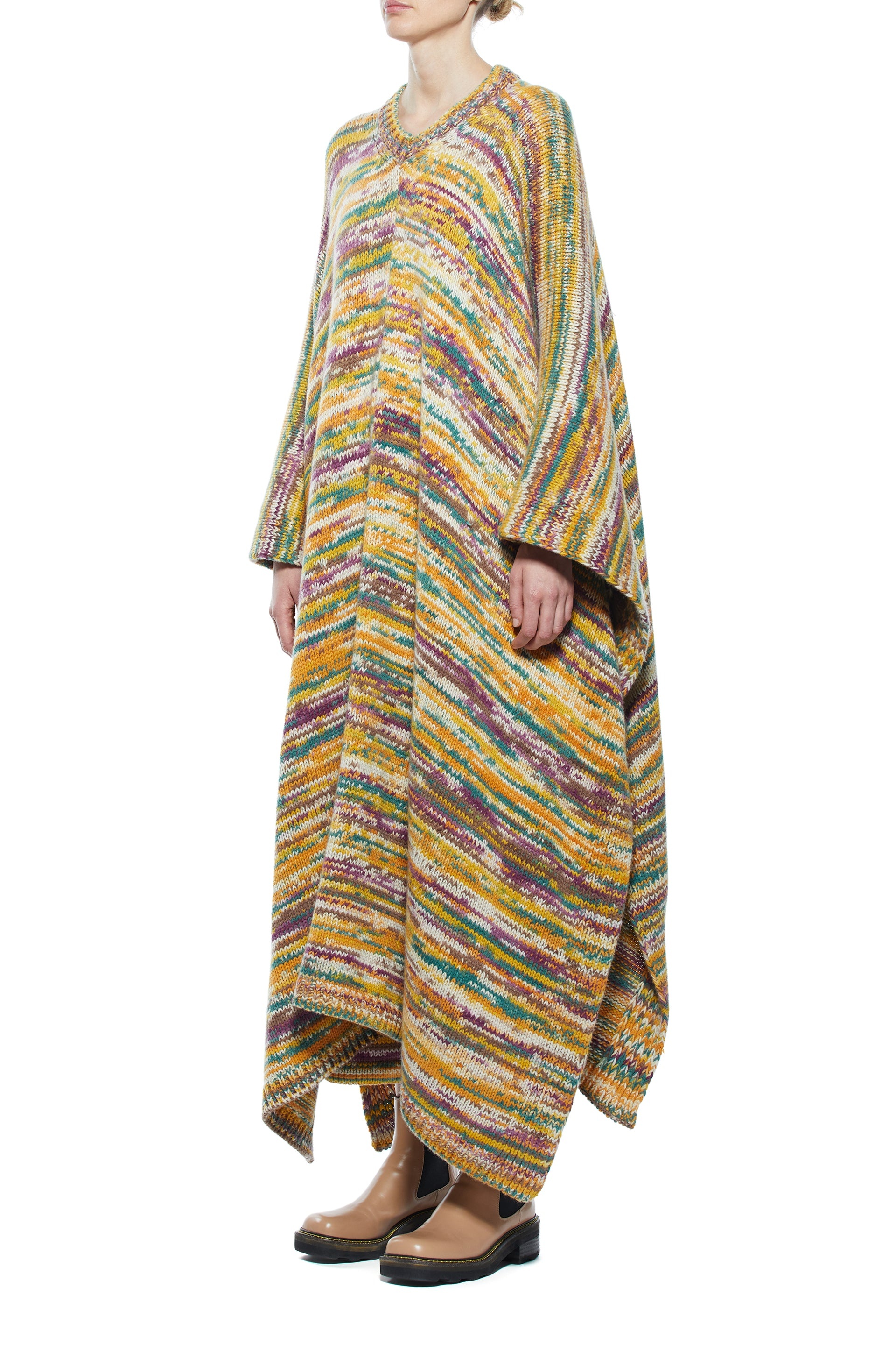 Lopez Poncho in Aran Cashmere - 5