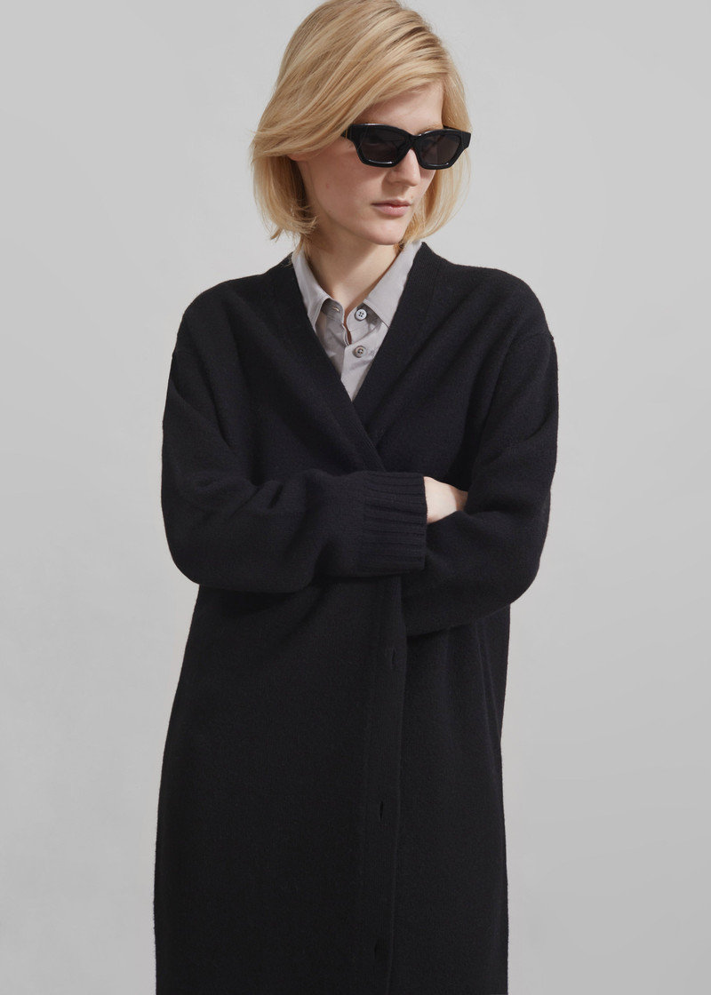 Emi Long Knit Cardigan - Black 6