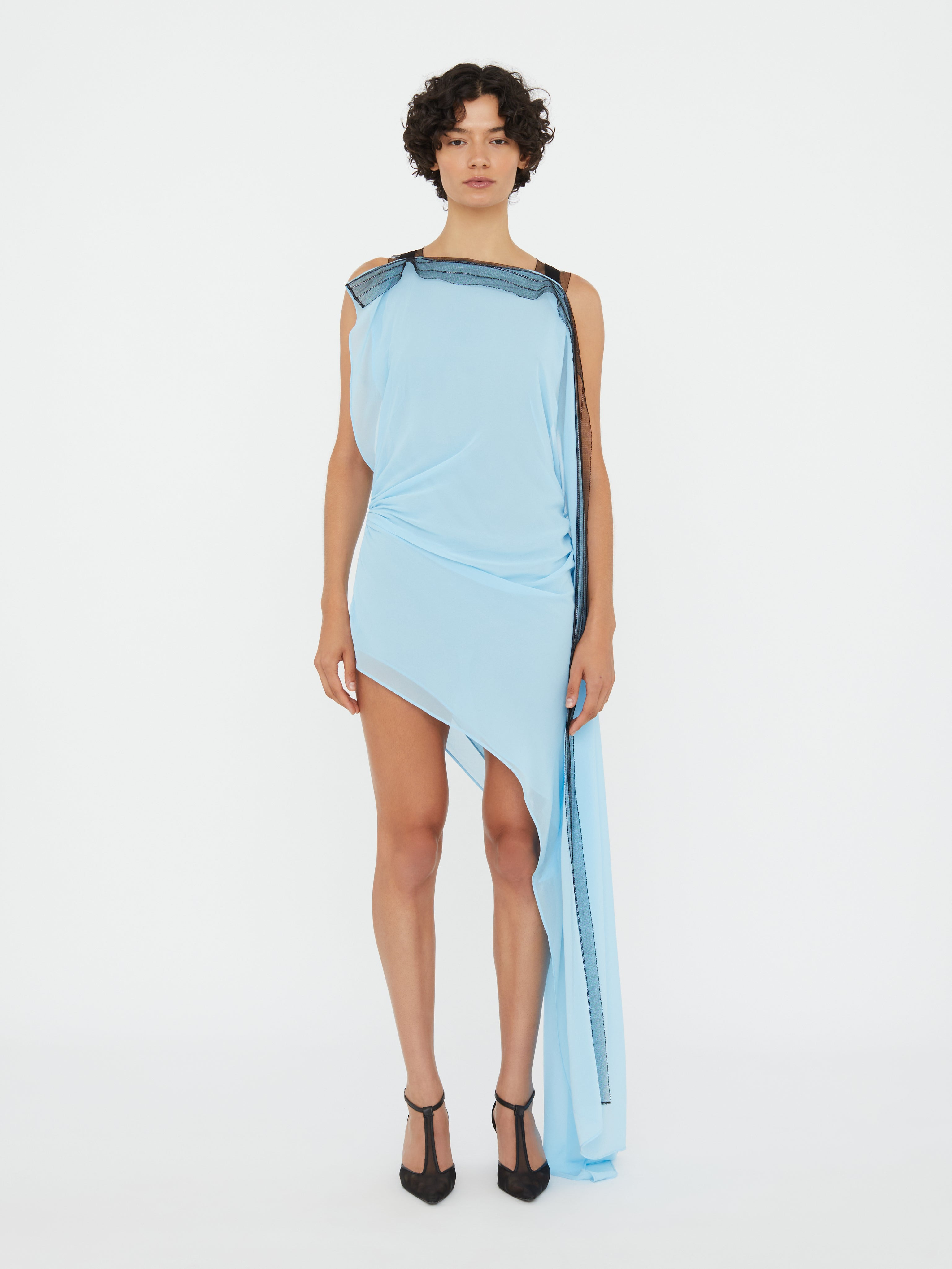 Framed Floating Silk Dress - 3
