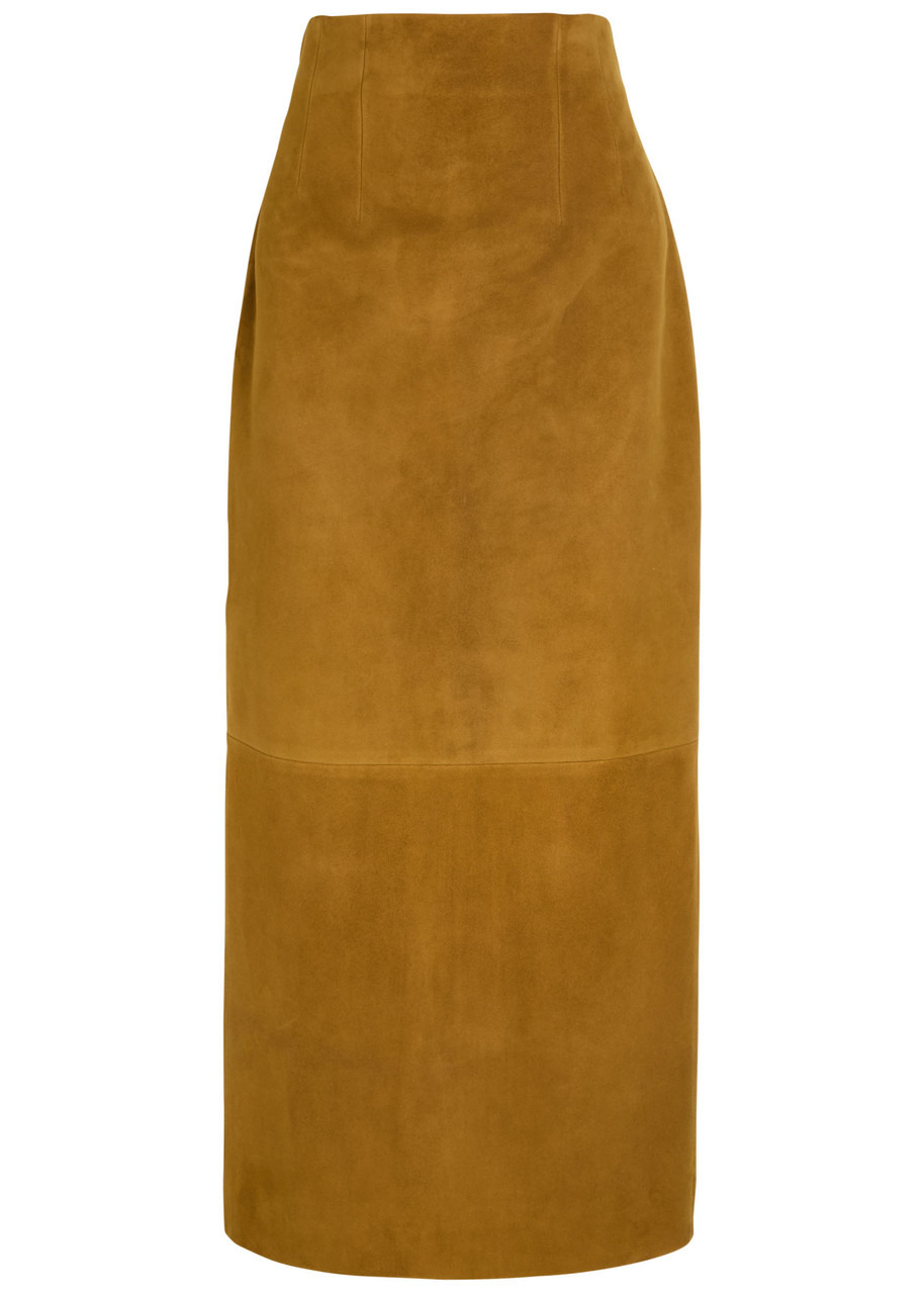 Khaite Loxley Suede Midi Skirt - 1