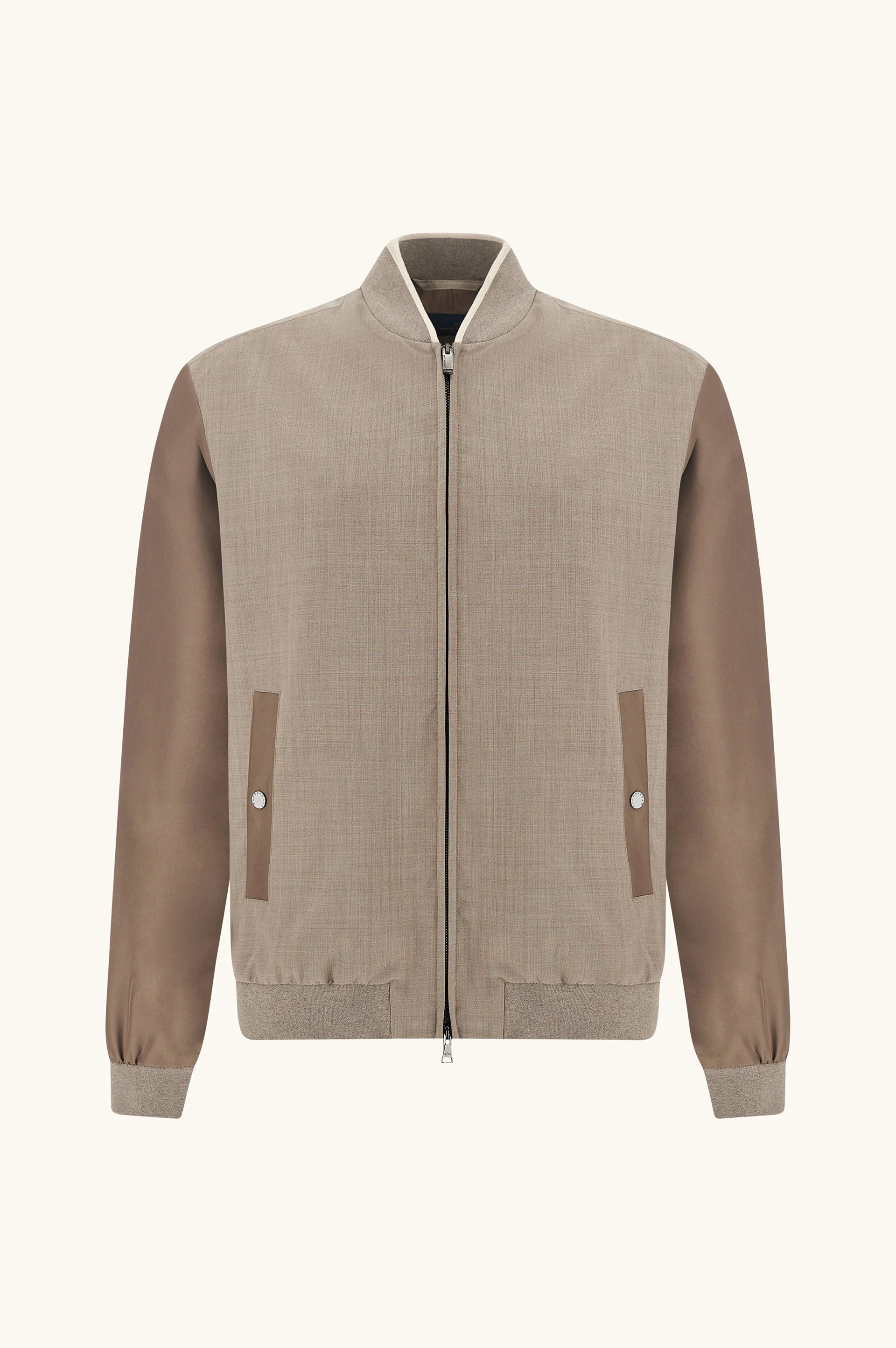 HYBRID BOMBER IN WOOL AND SILK - 1