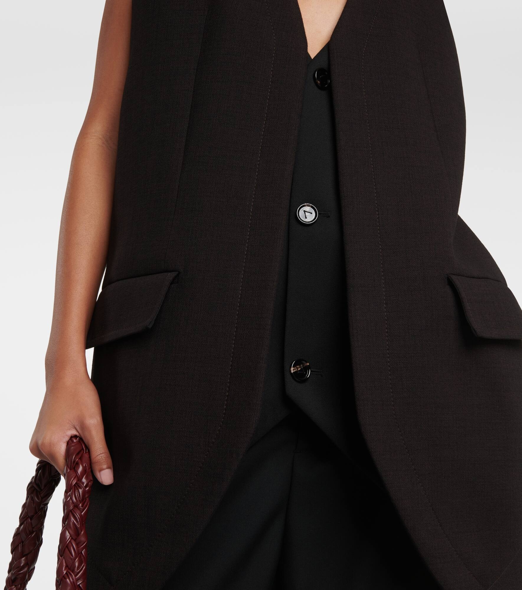Layered cotton-blend vest - 5