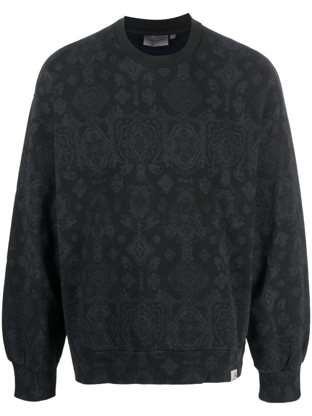 tonal-patterned sweatshirt - 1