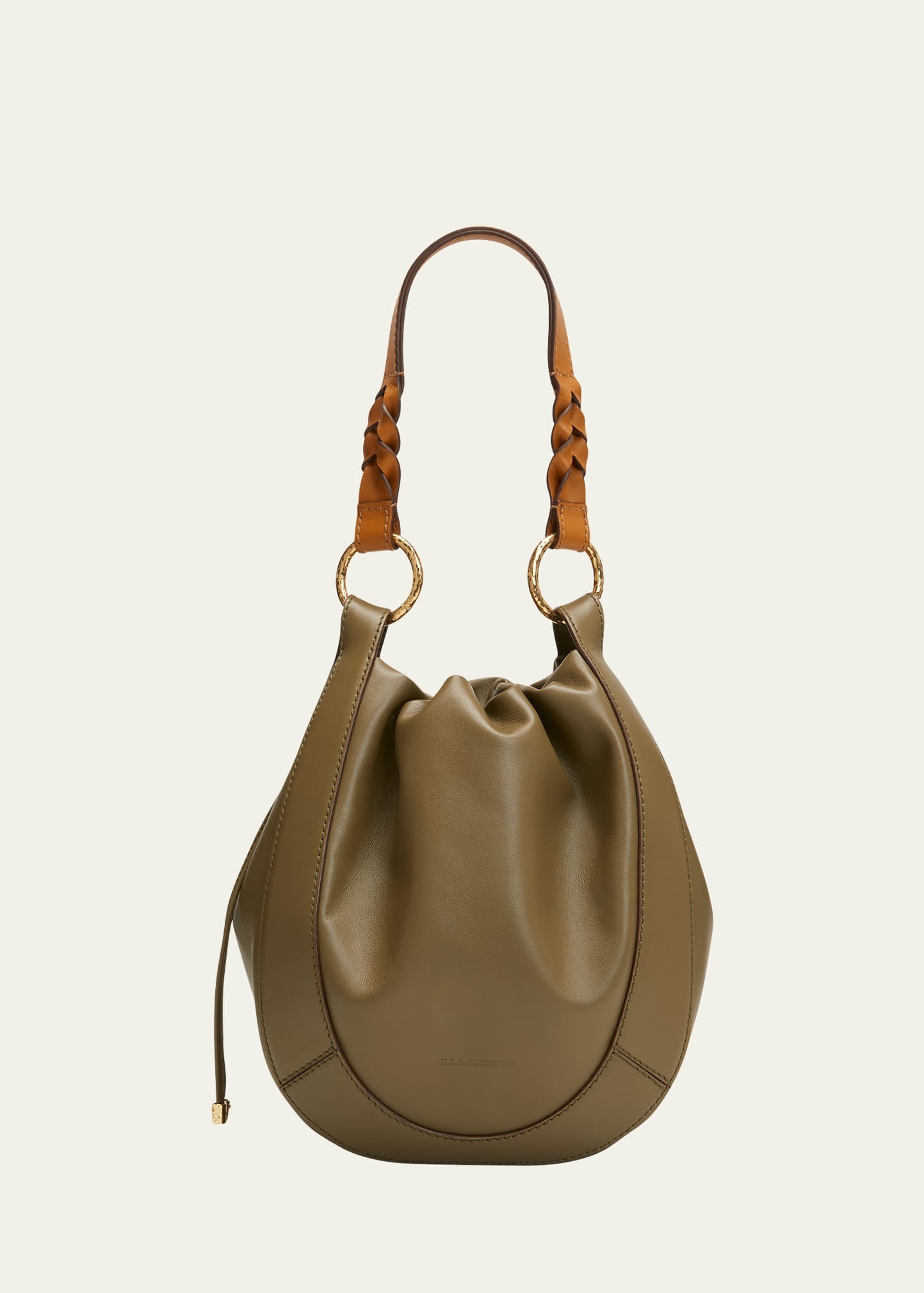 Hilma Drawstring Leather Bucket Bag - 1